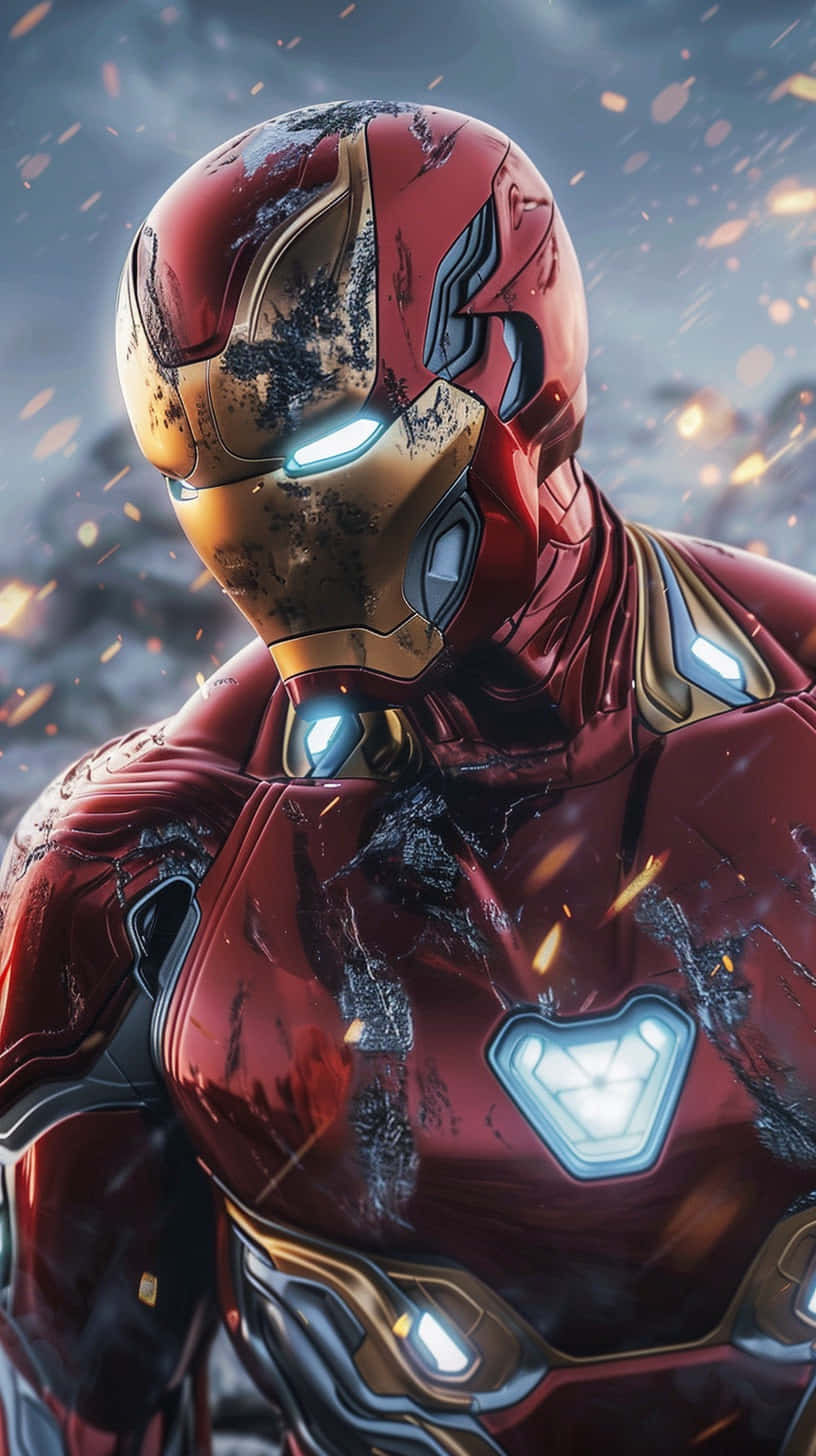 Iron Man Battle Damage Artwork Background
