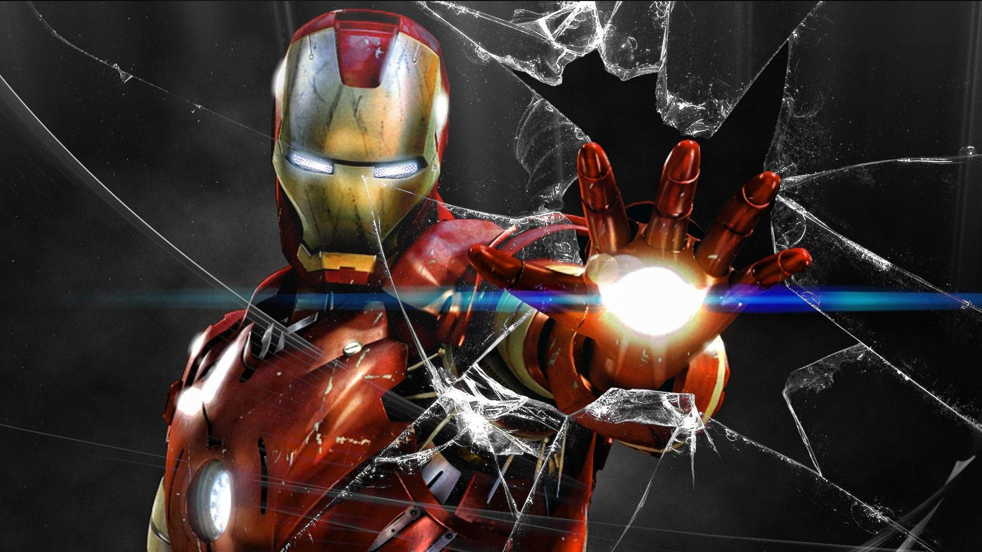 Iron Man Broken Computer Screen Background