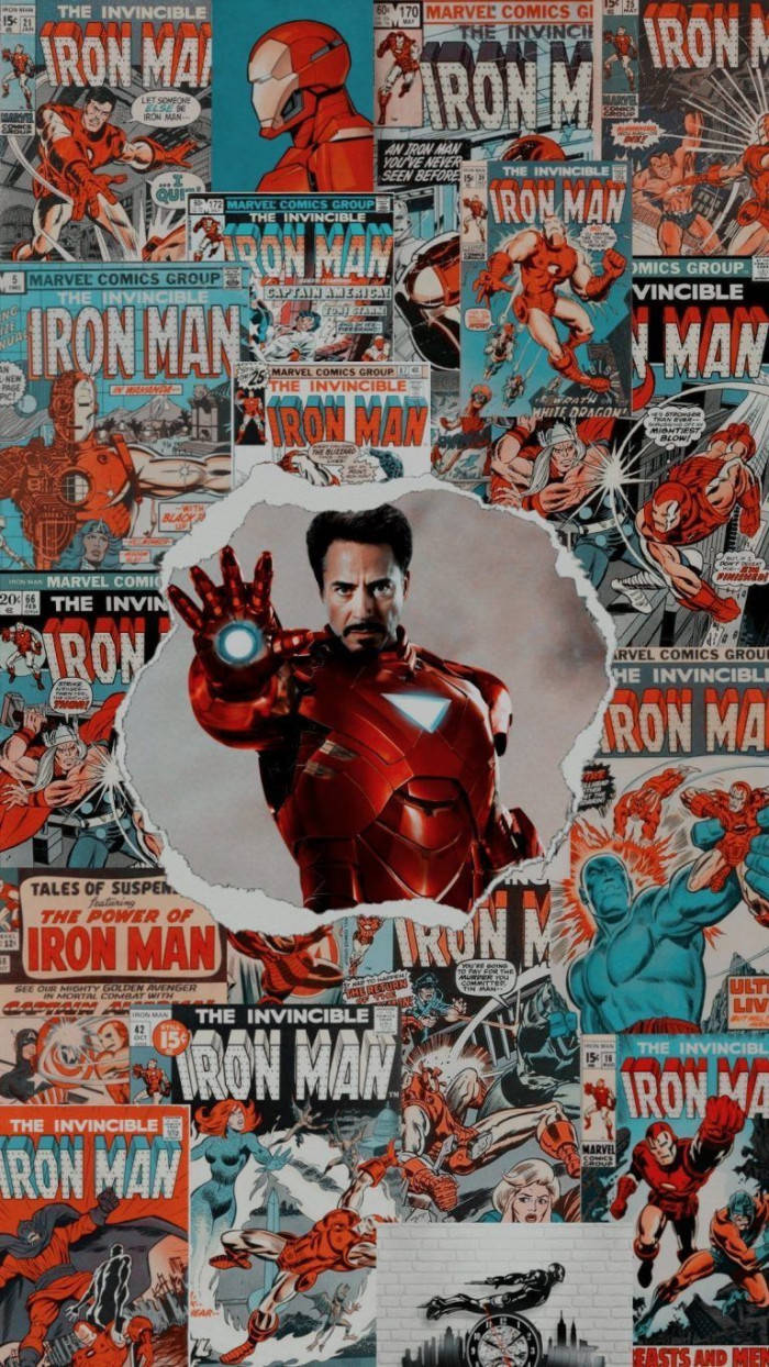 Iron Man Collage Marvel Aesthetic Background
