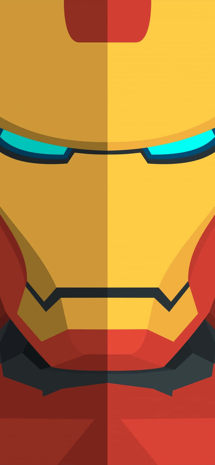 Iron Man Face In A Red And Yellow Color Background