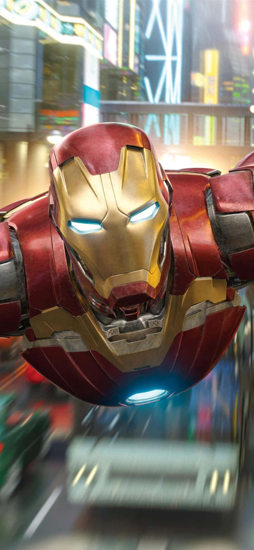Iron_ Man_ Flying_ Through_ City Background