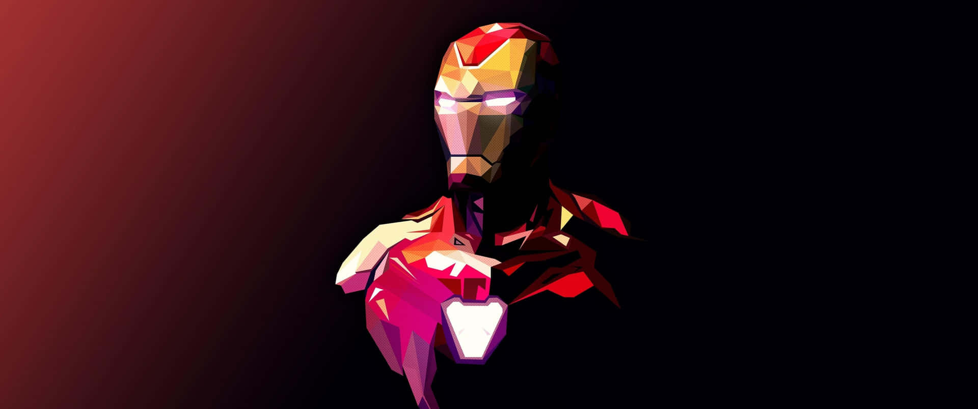 Iron Man Geometric Art Super Ultra Wide Background