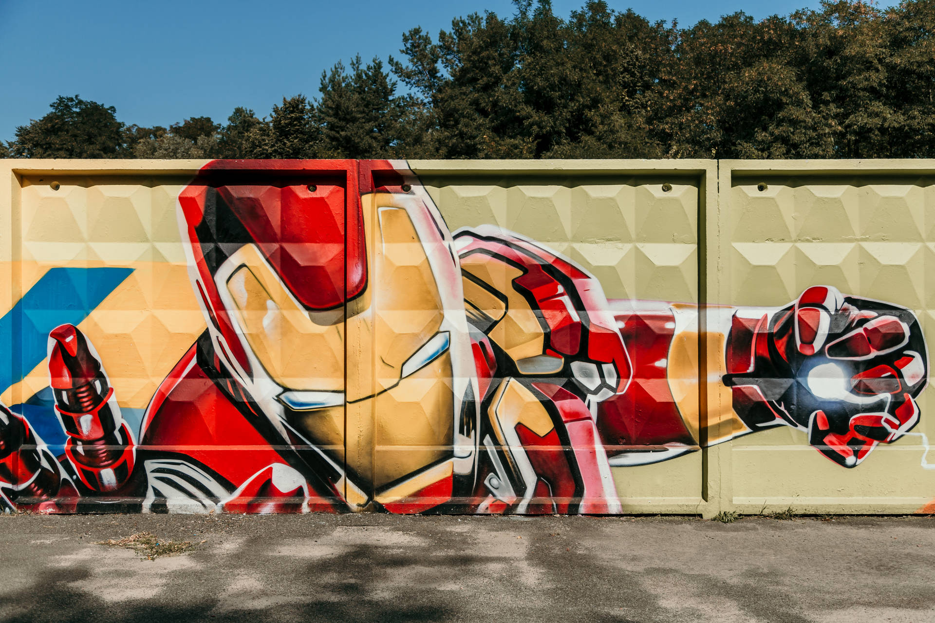 Iron Man Graffiti Street Art Background