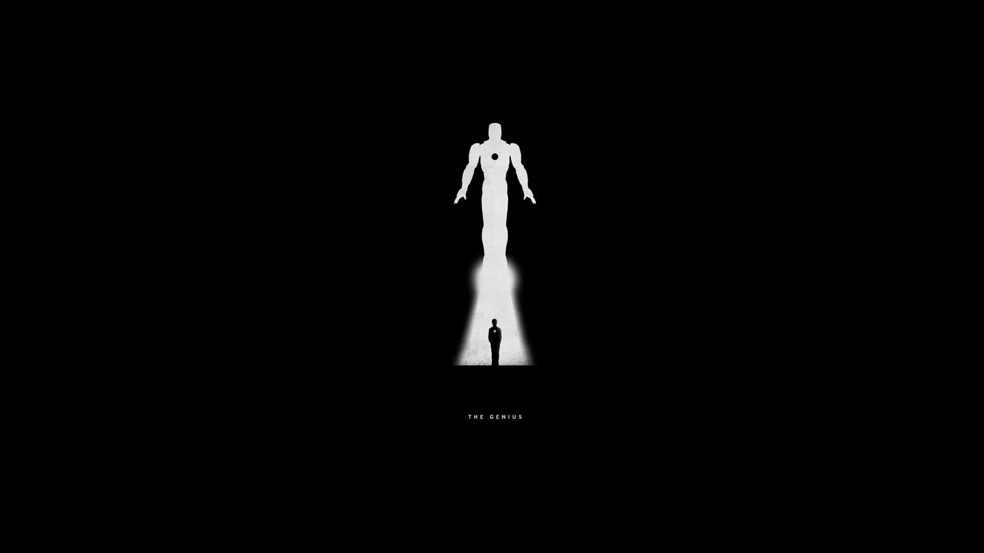 Iron Man In Black And White Background