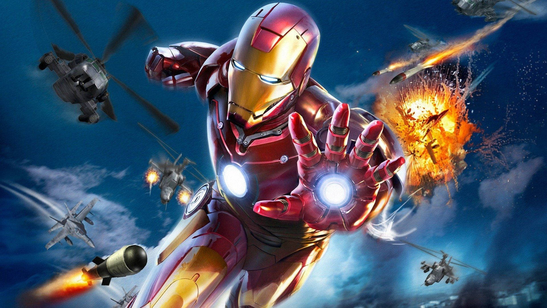Iron Man In The Sky Background