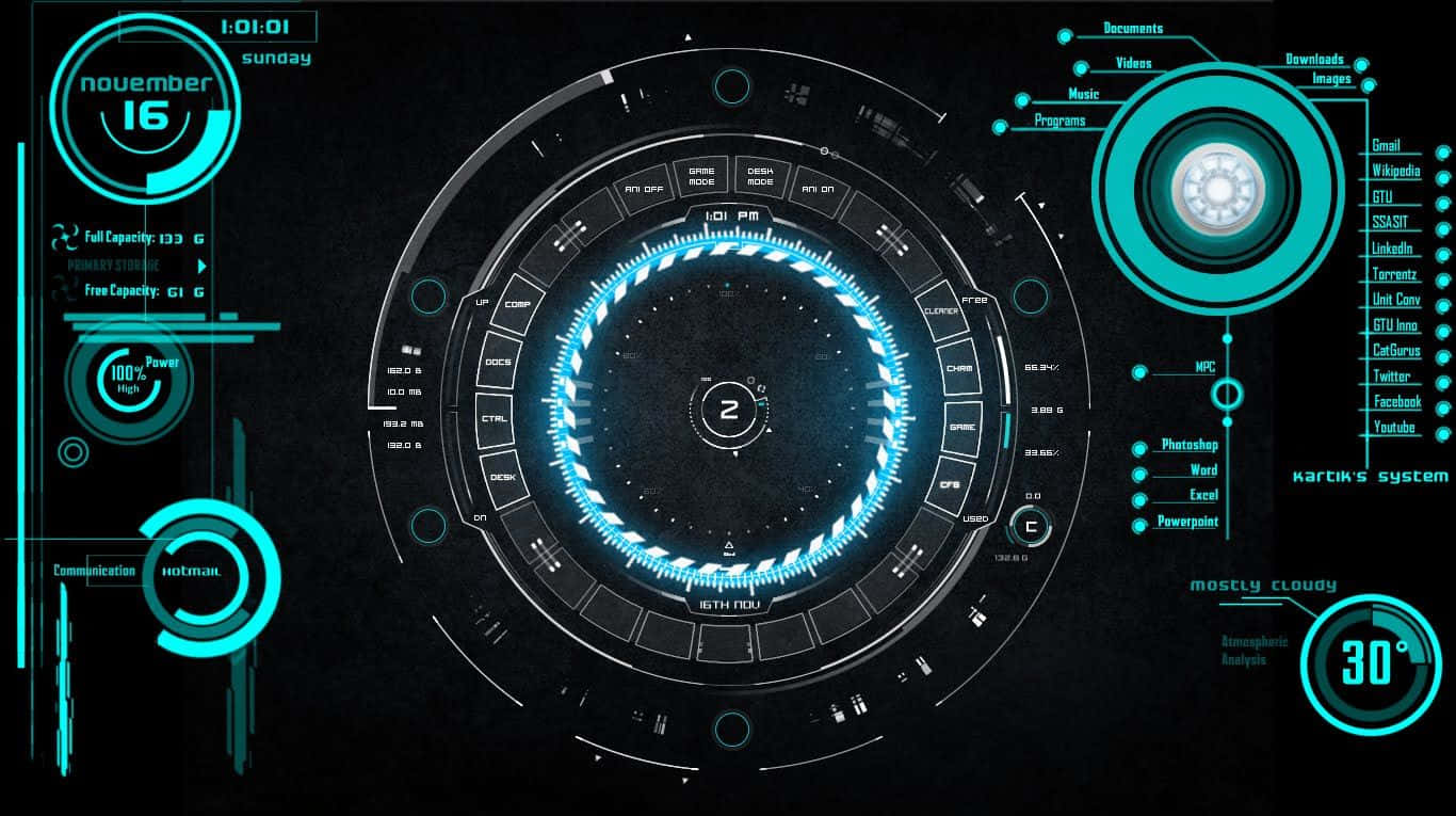 Iron Man Jarvis Desktop Algorithm Background