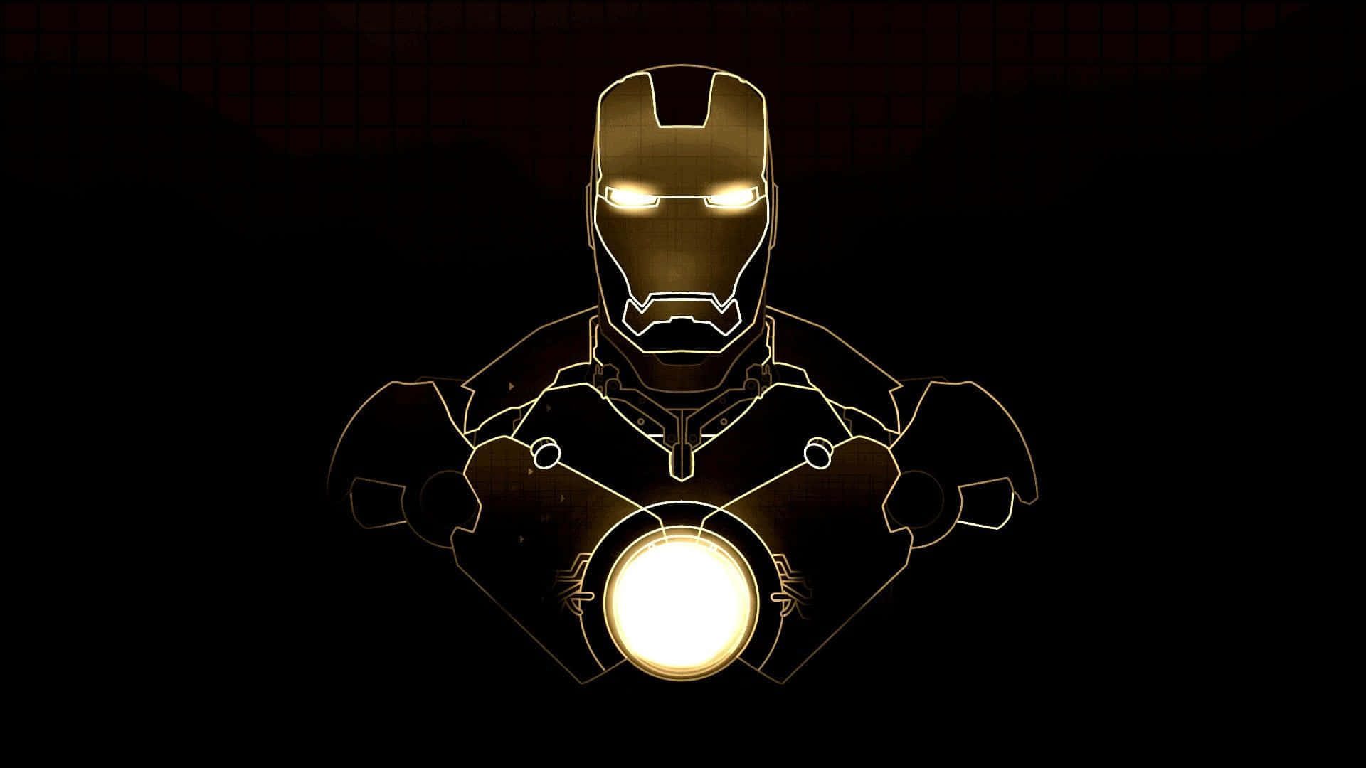 Iron Man Jarvis Golden Outline Desktop