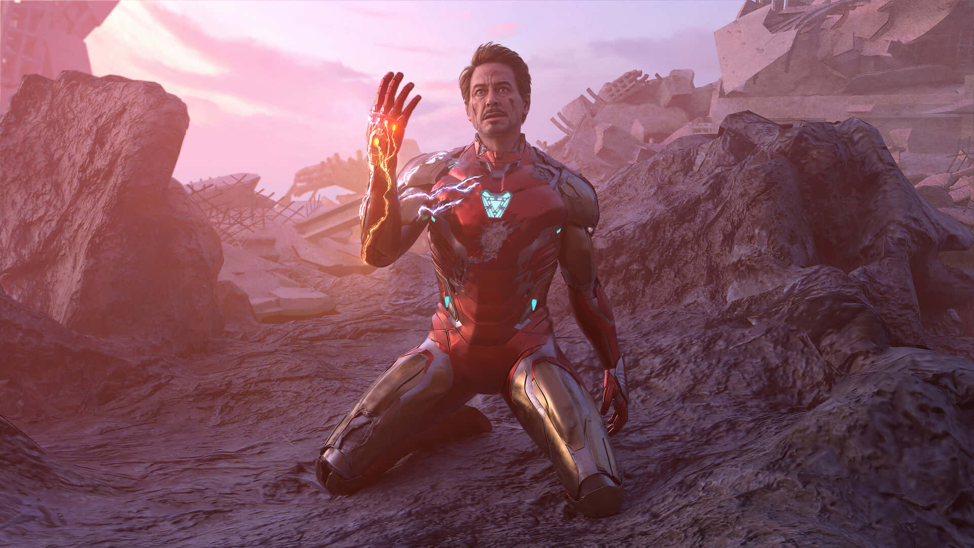 Iron Man Kneeling Battle Aftermath