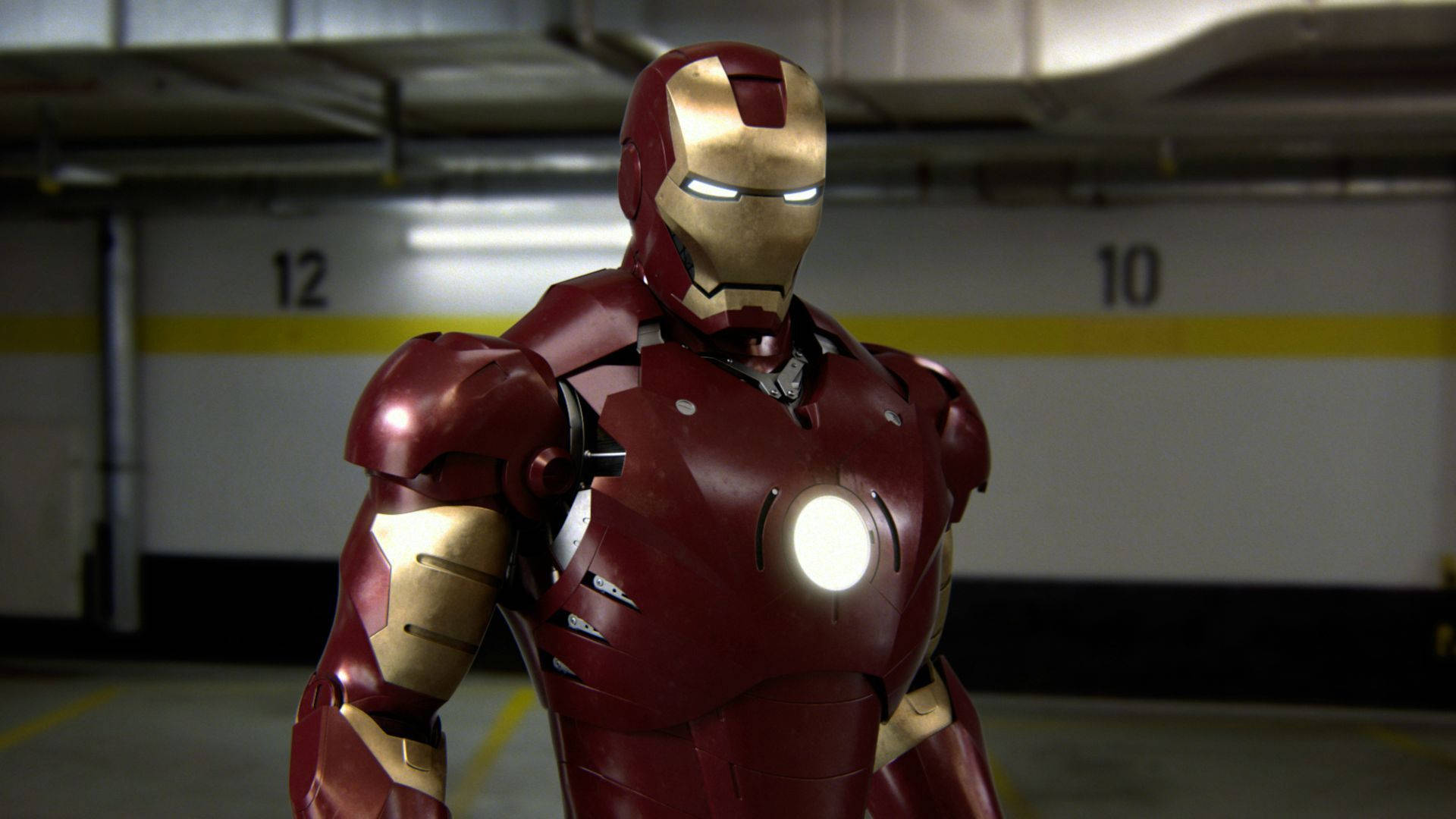 Iron Man Mark 3 At The Parking Area Background