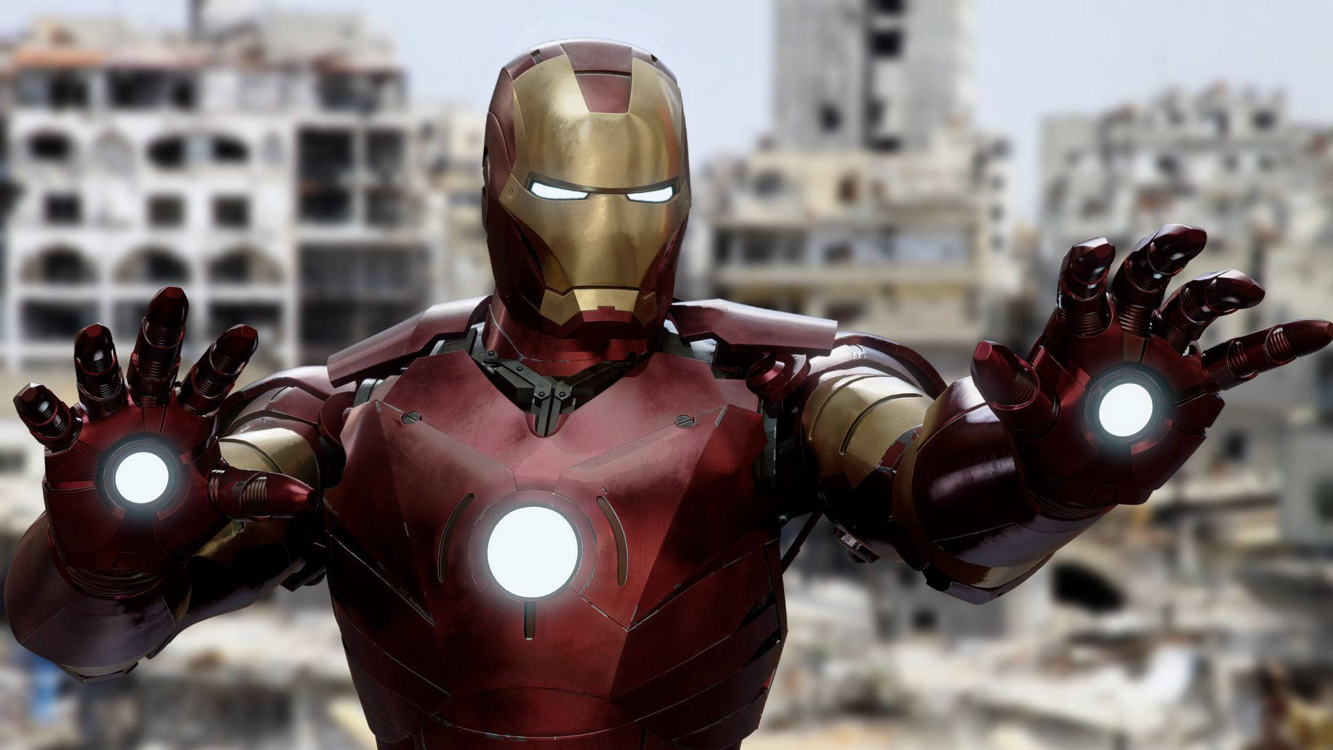 Iron Man Mark 3 Extending Hands Background