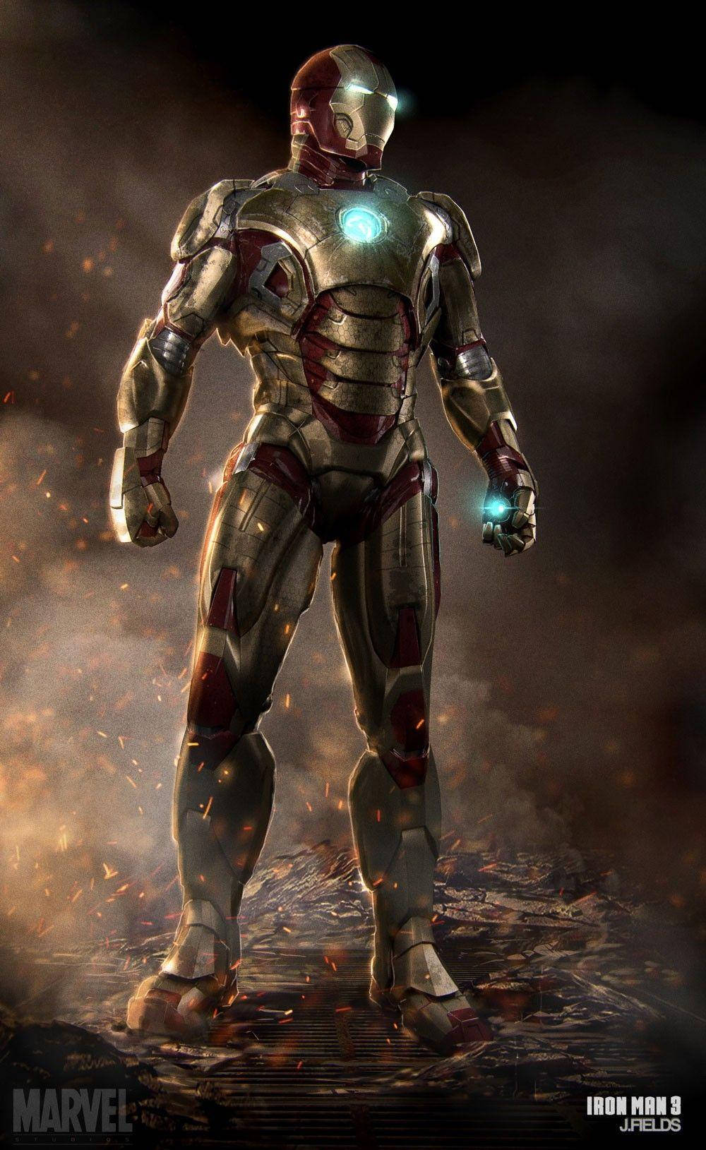 Iron Man Mark 3 Poses In Front Of The Camera Background