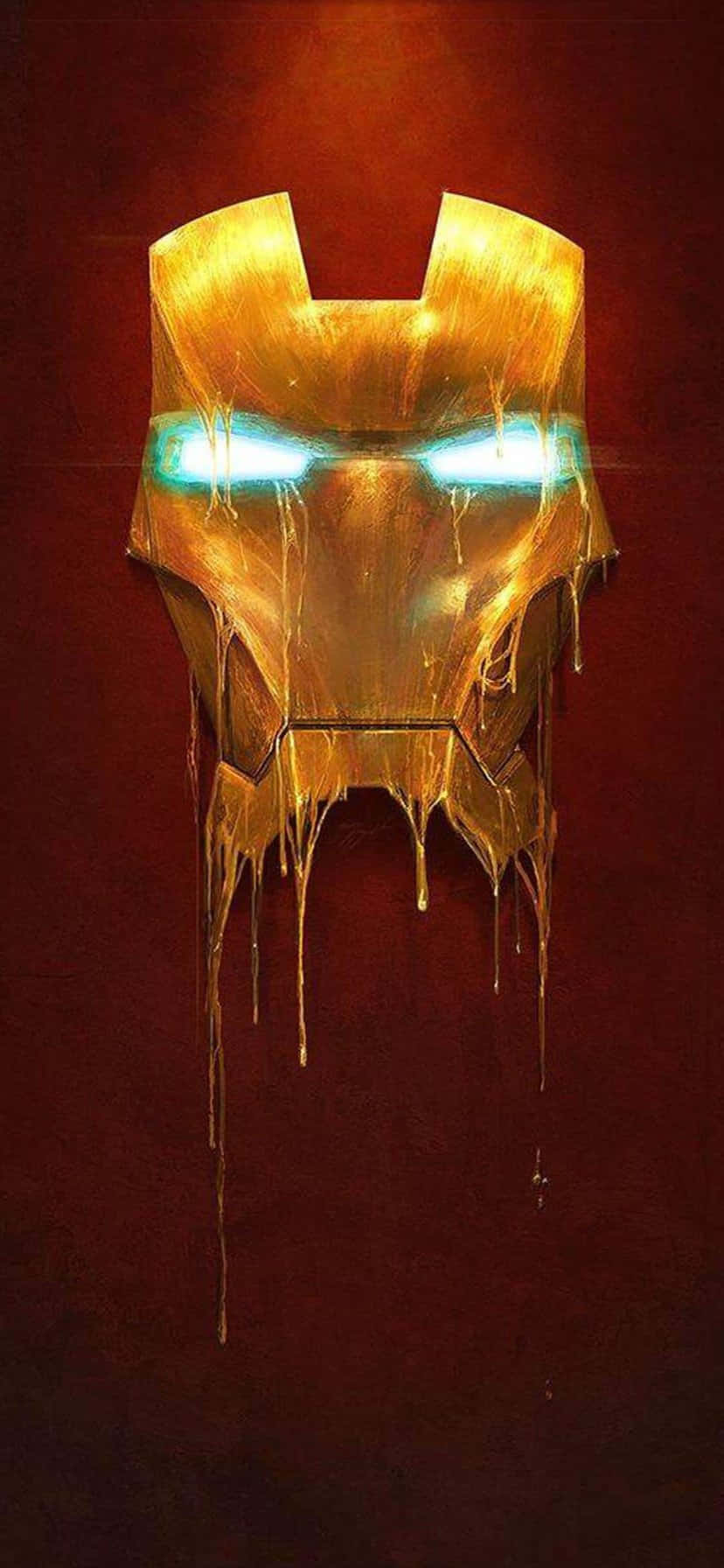 Iron Man Mask Melting Artwork Background