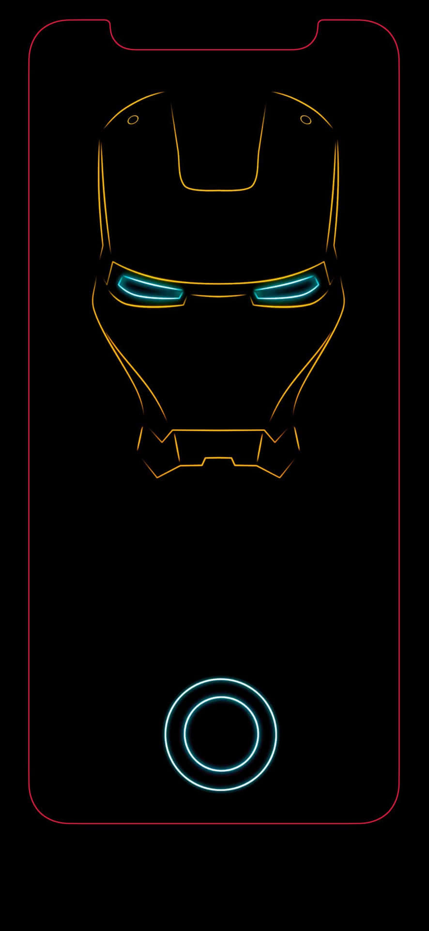 Iron Man Neon On Black Iphone X Background