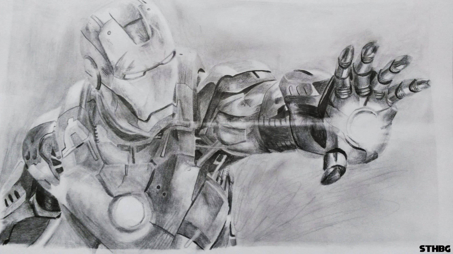 Iron Man Pencil Drawing Background