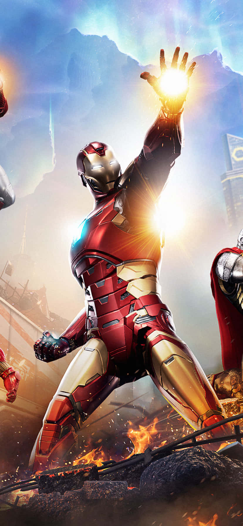 Iron_ Man_ Power_ Pose_i Phone_ Wallpaper Background