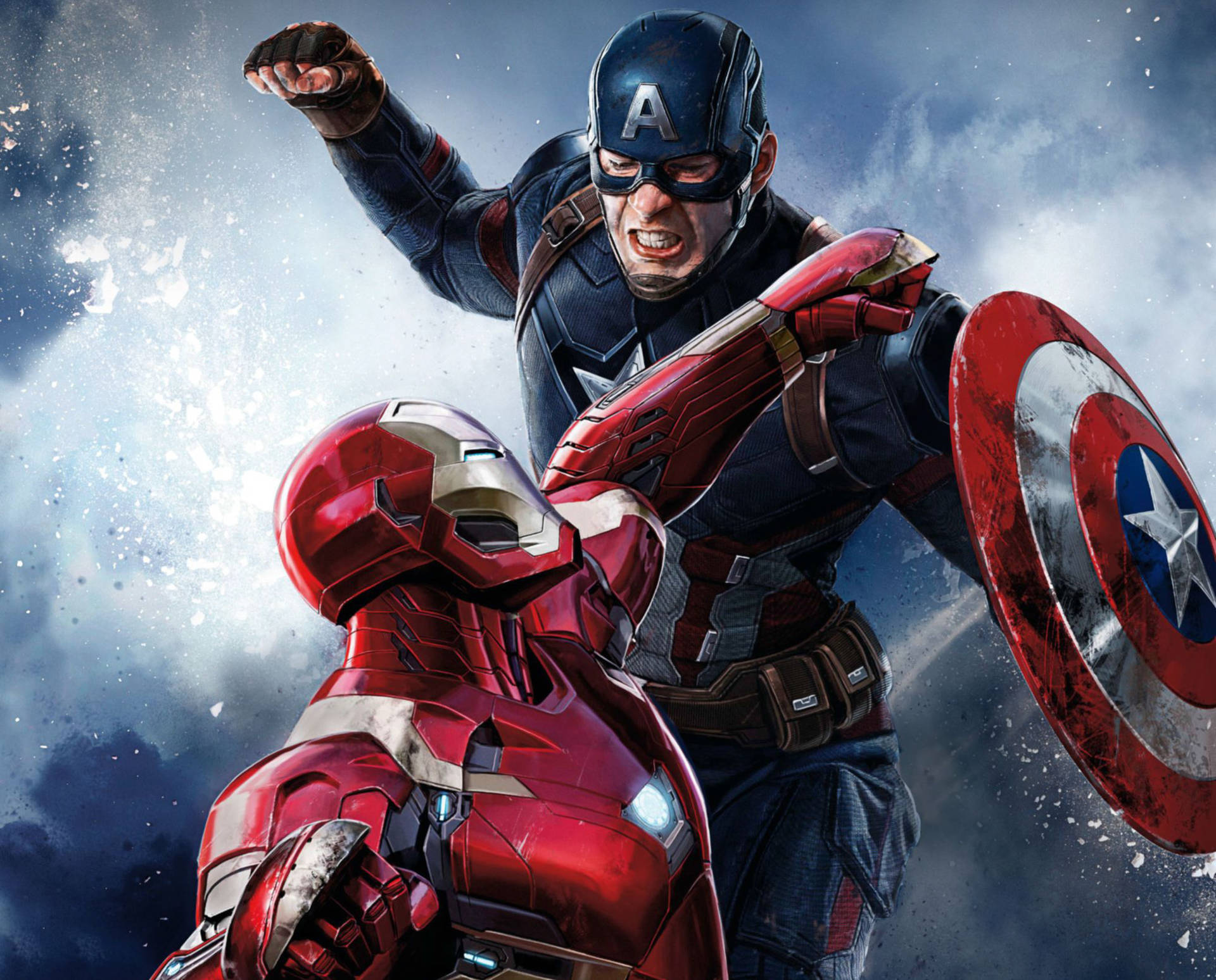 Iron Man Punching Captain America Civil War