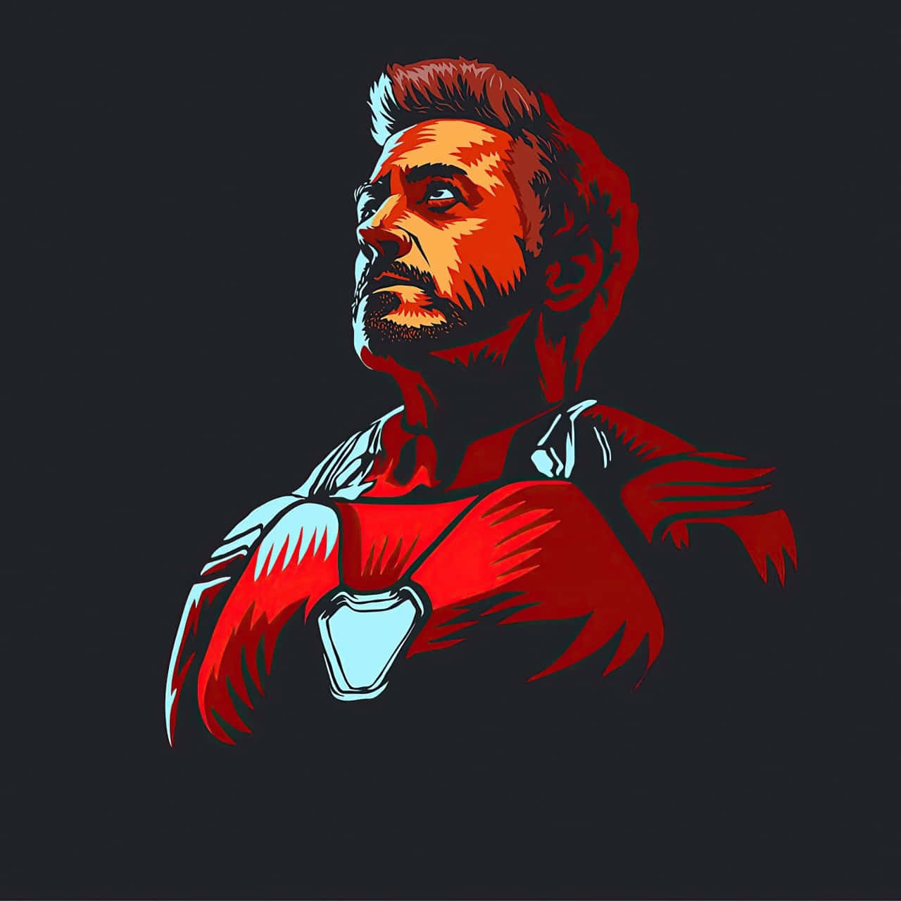 Iron Man Stylized Portrait Background