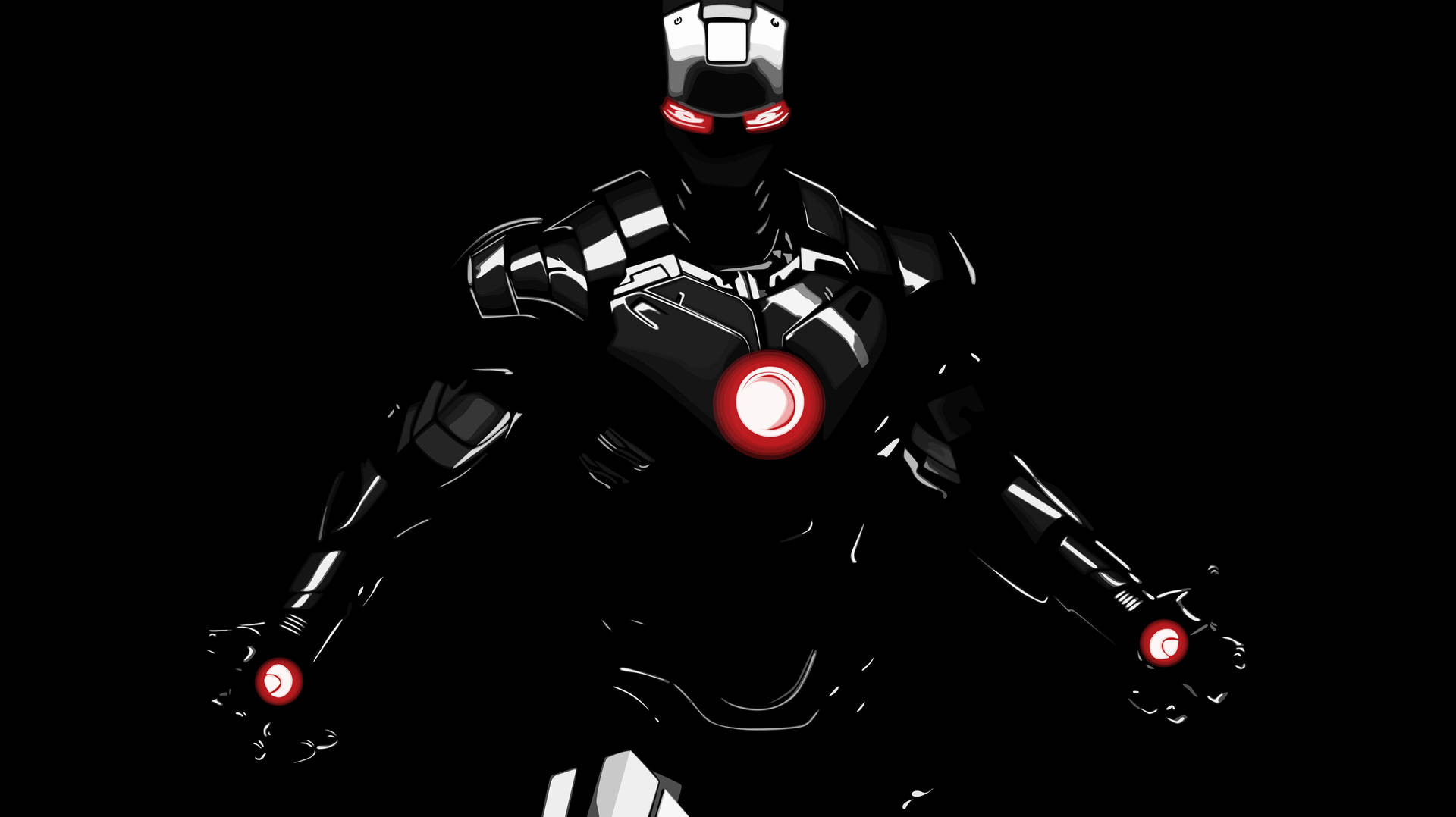 Iron Man Superhero Black Armor Background