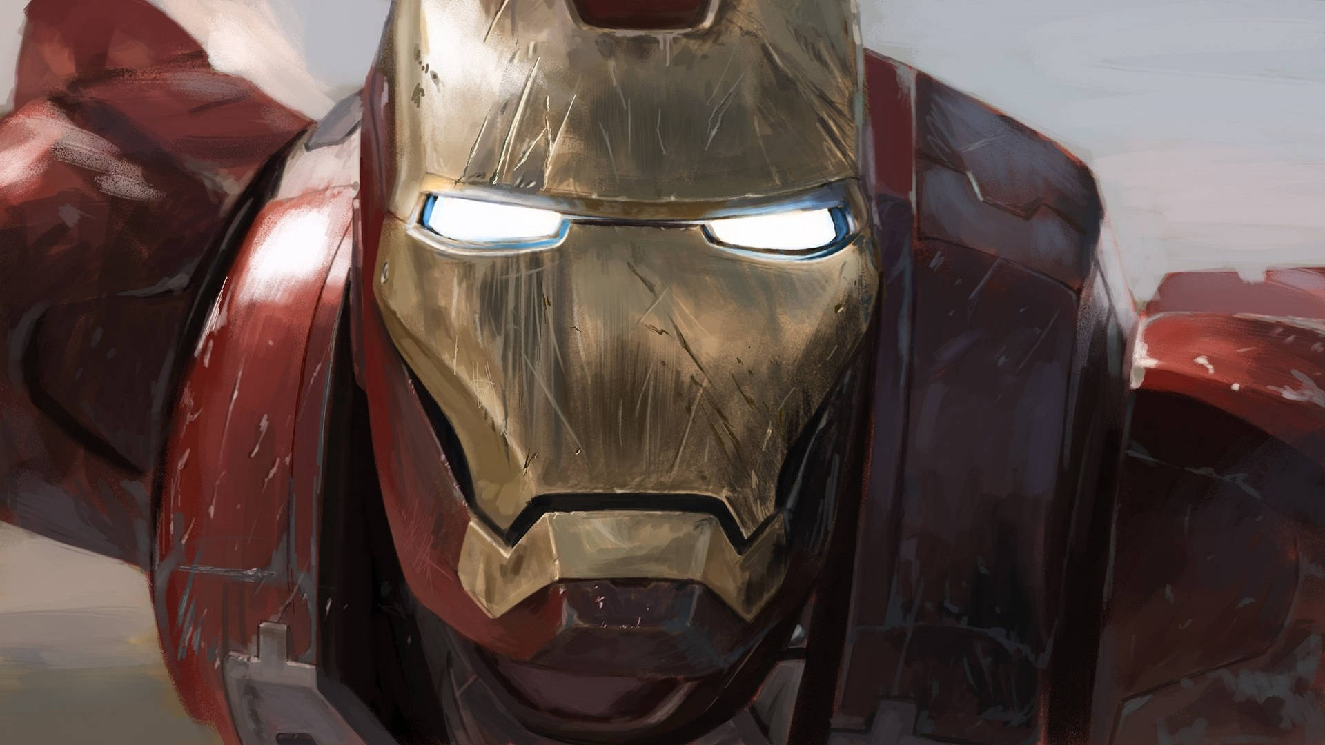 Iron Man Superhero Scratched Mask Background