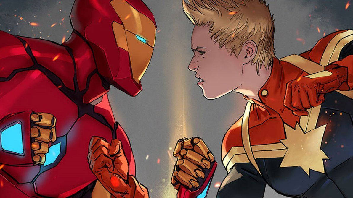Iron Man Vs Captain Marvel Comic