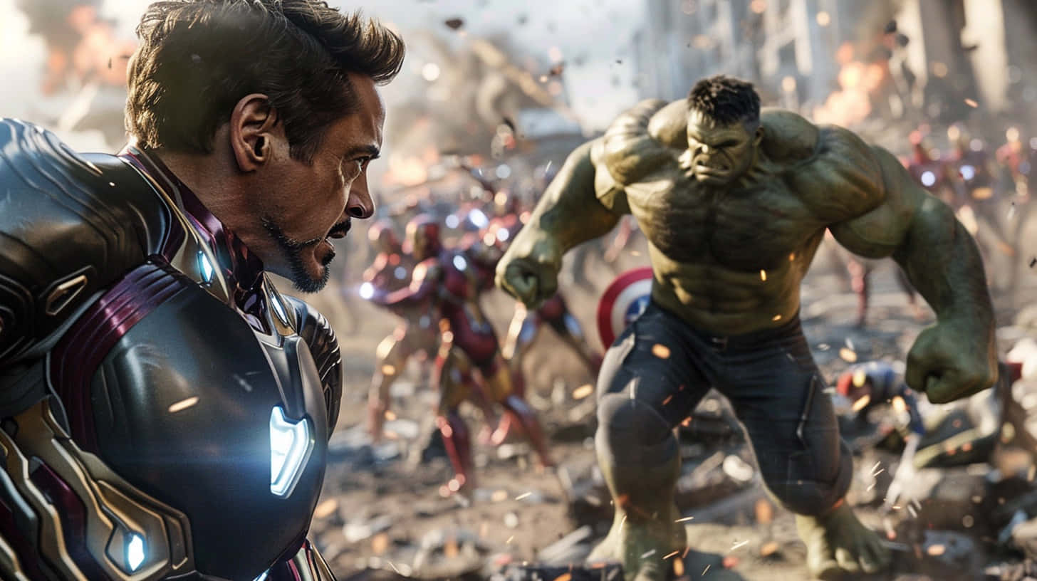 Iron Manand Hulkin Battle Scene