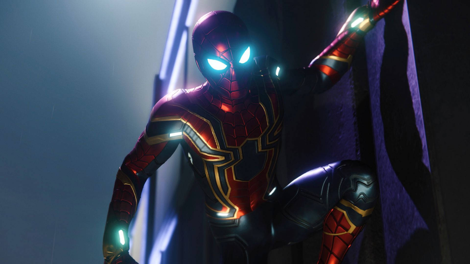 Iron Spider Armor With Gleaming Eyes