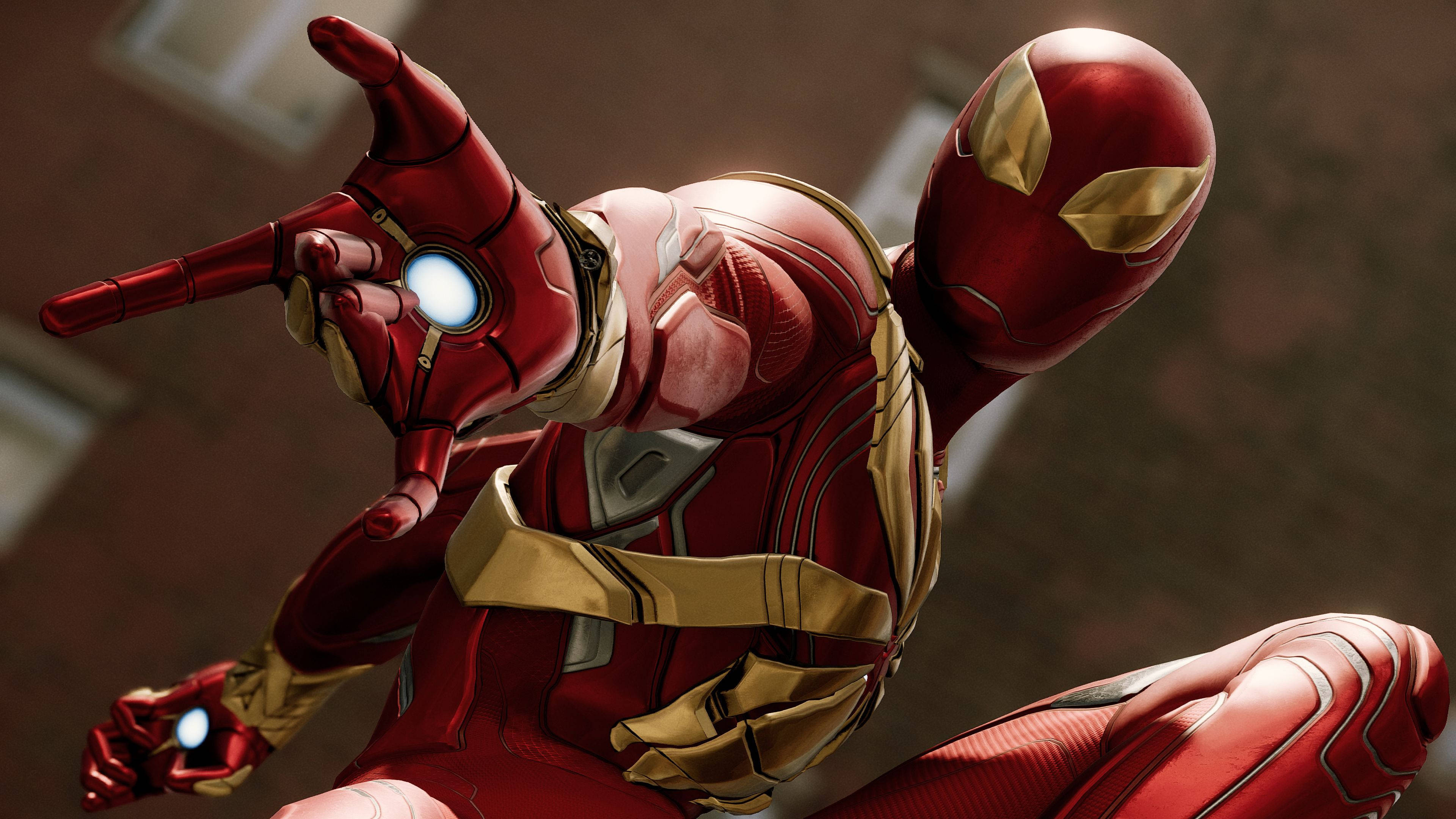 Iron Spider Gold Spiderman Armor Background
