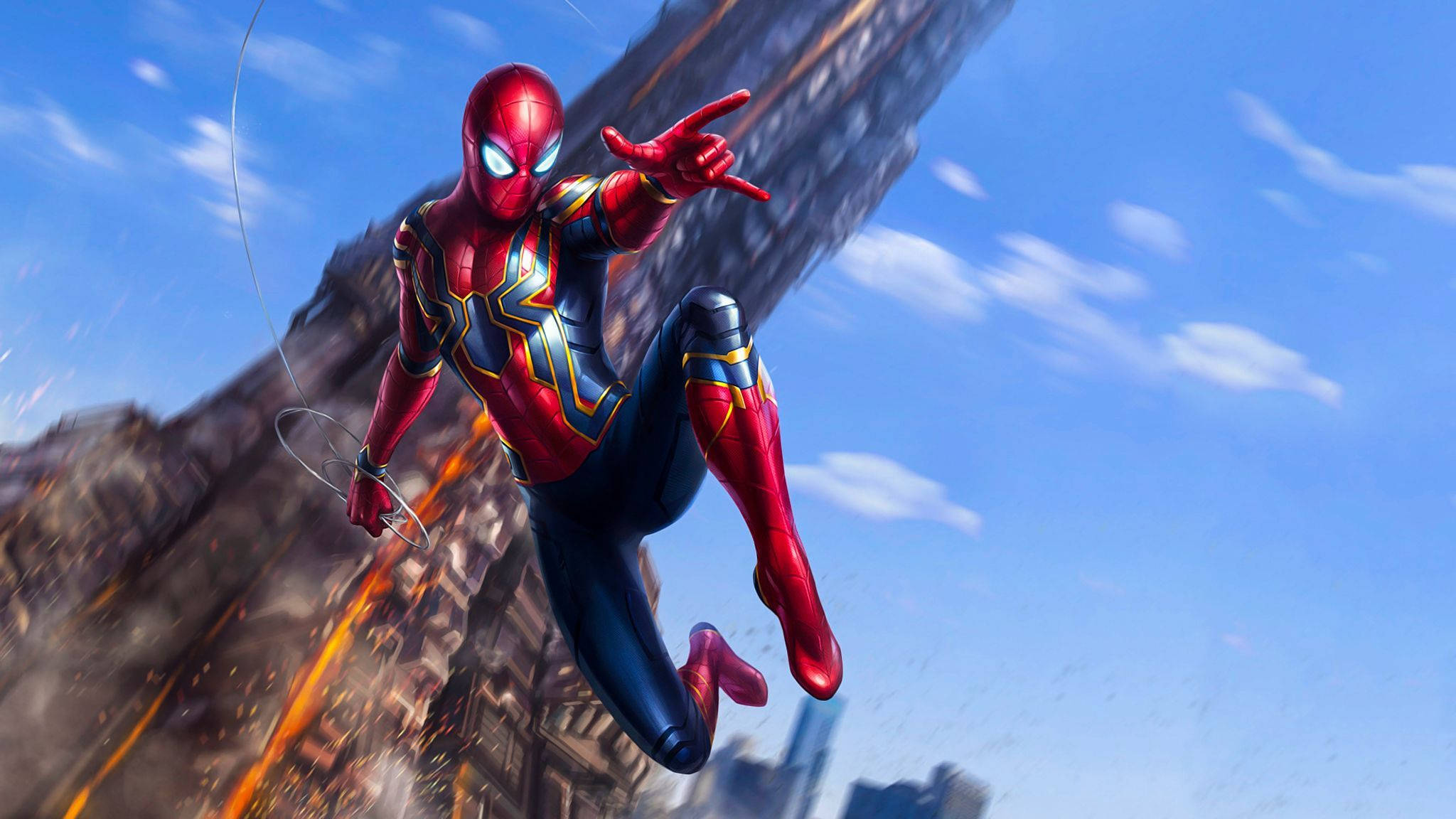 Iron Spider Spiderman Comic Strip Background