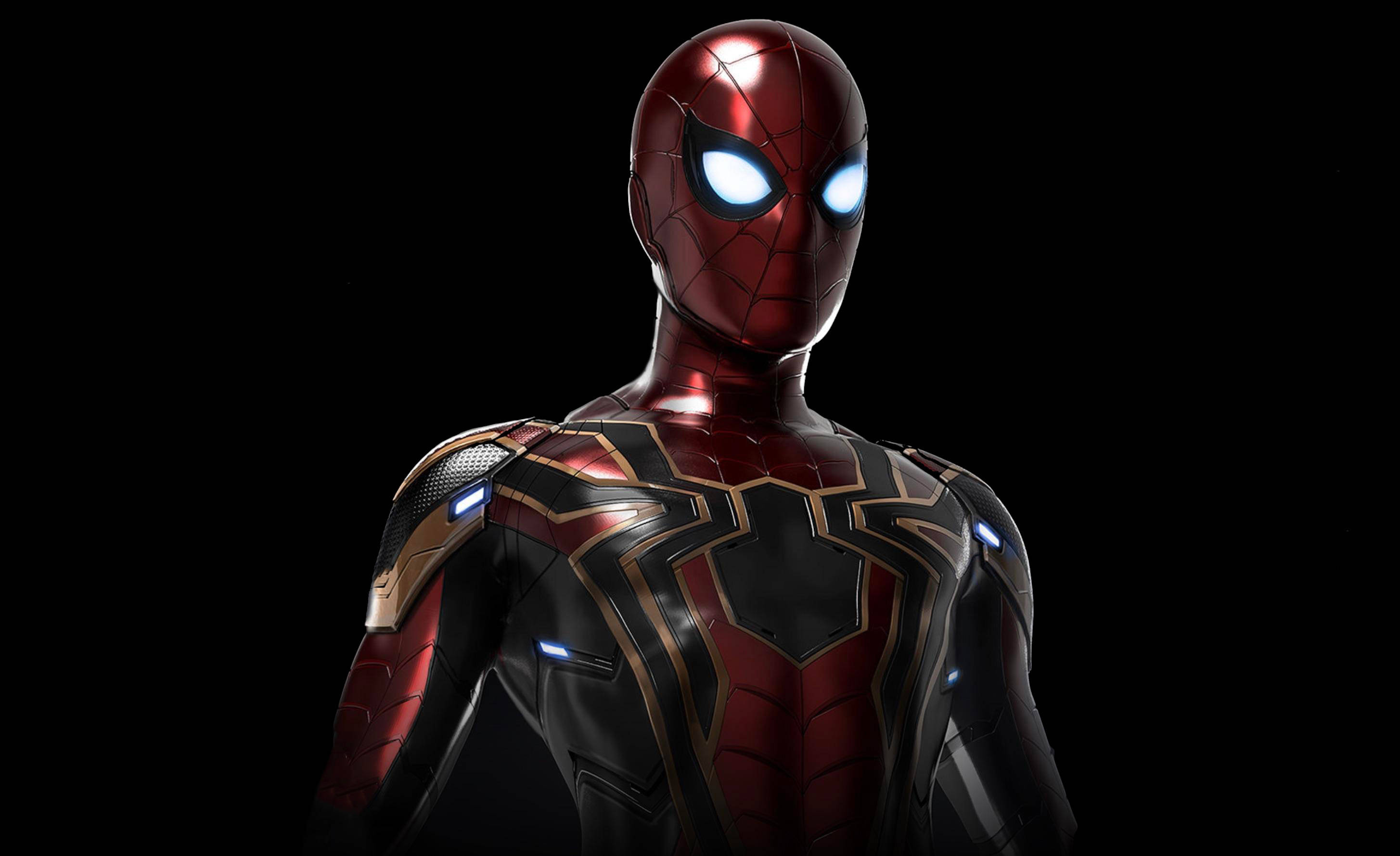 Iron Spider Spiderman In Black Background