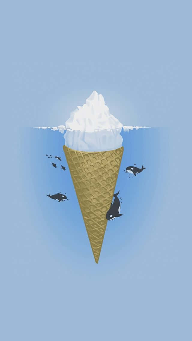 Ironic Image Of An Iceberg Or Ice Cream