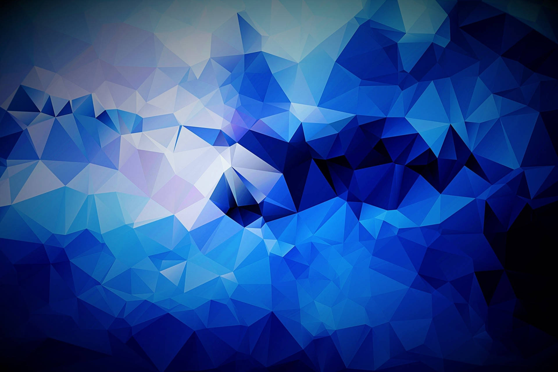 Irregular Neon Blue Aesthetic Polygon Background