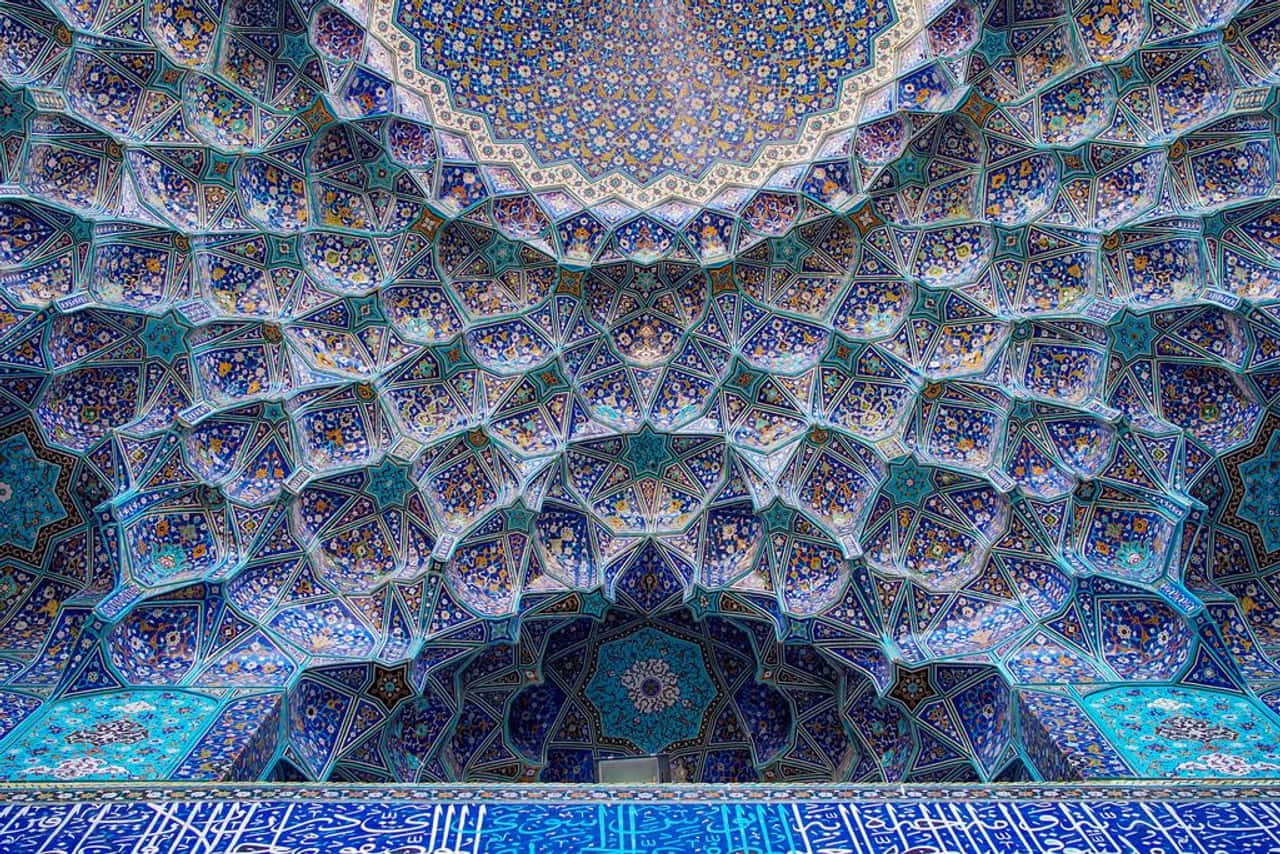Isfahan Abbasi Great Mosque Mosaics Background