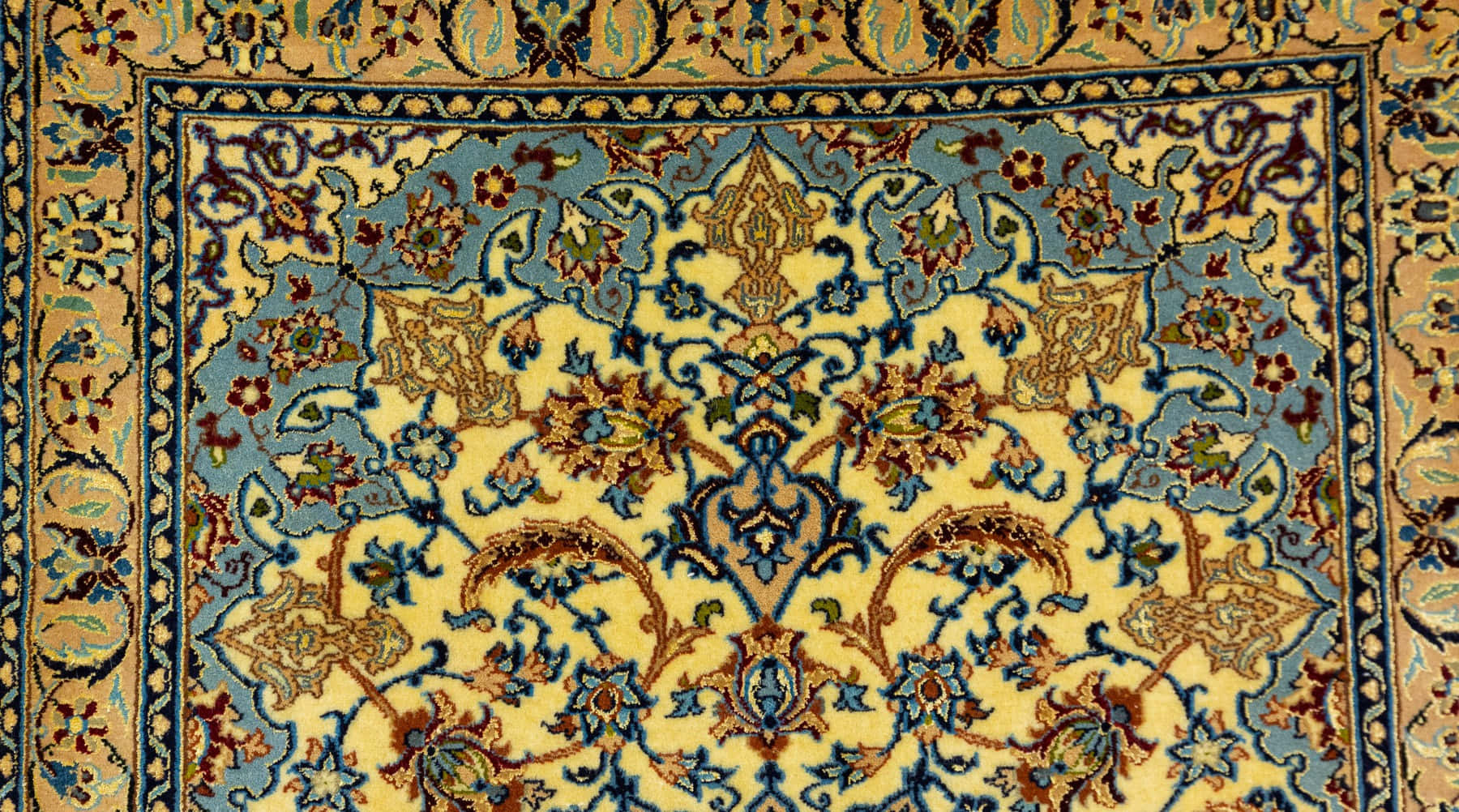Isfahan Floral Silk Rug Background