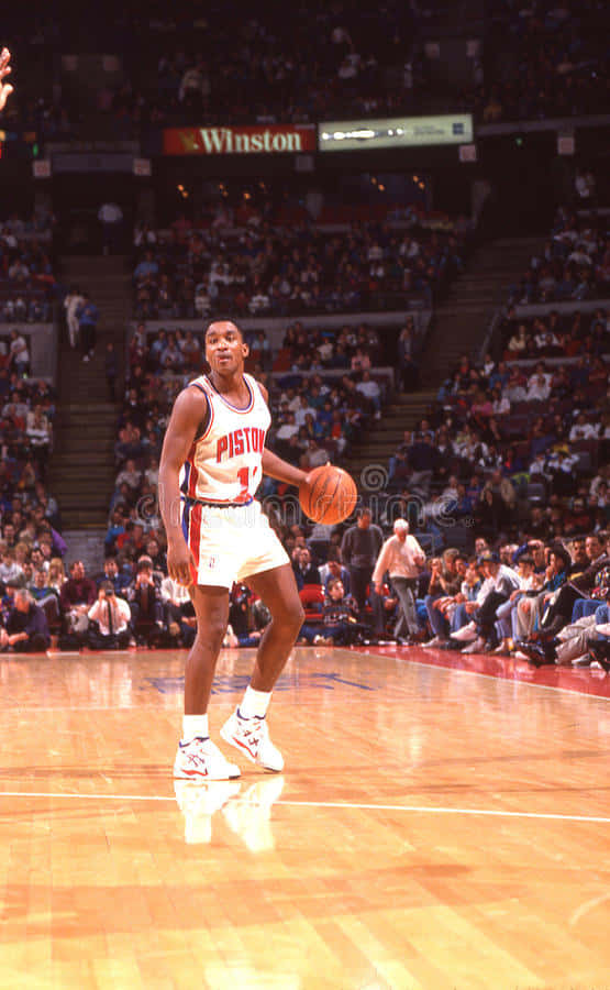 Isiah Thomas, The Nba Legend In Action Background
