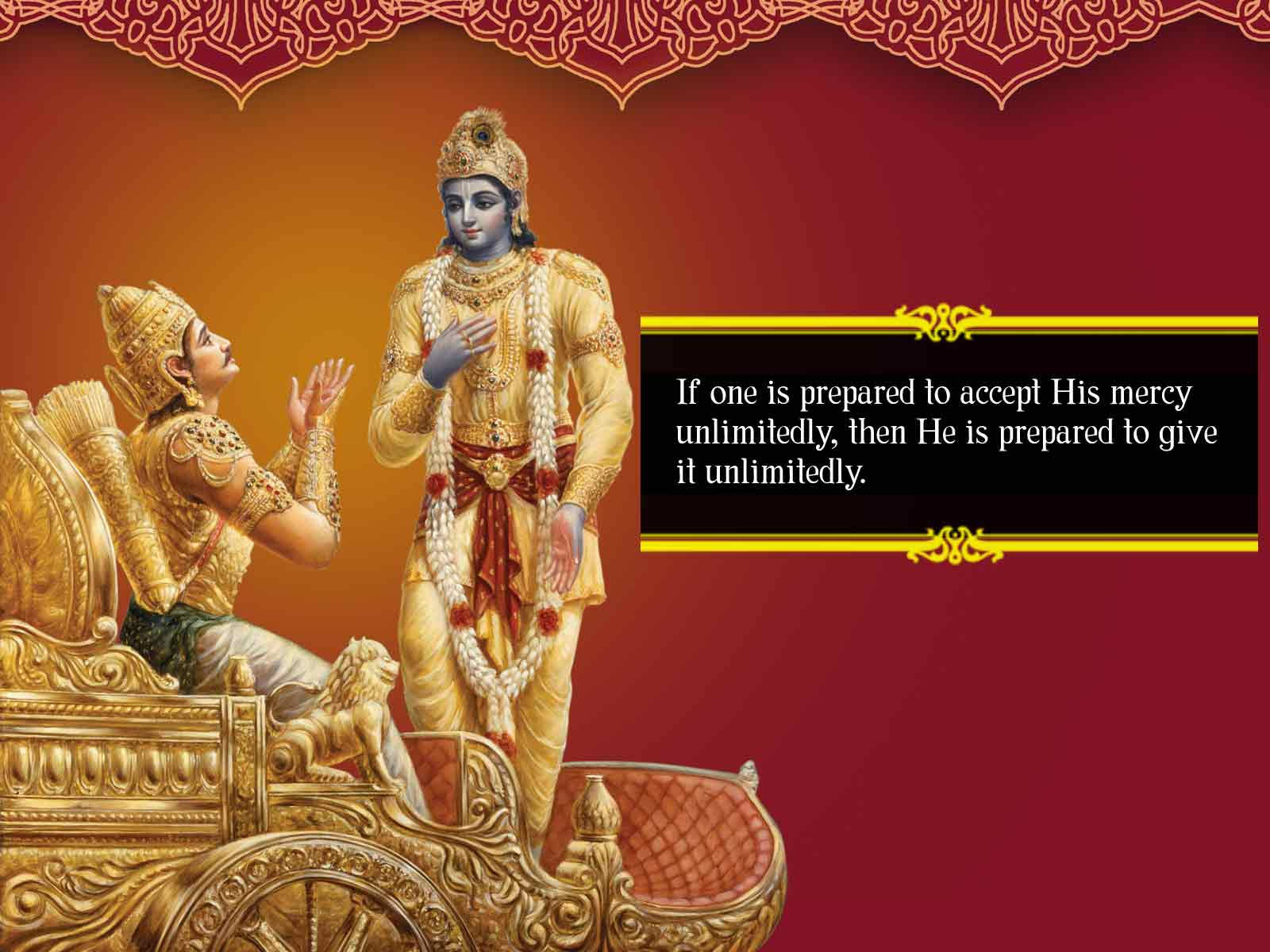 Iskcon Lord Krishna With Arjuna Background