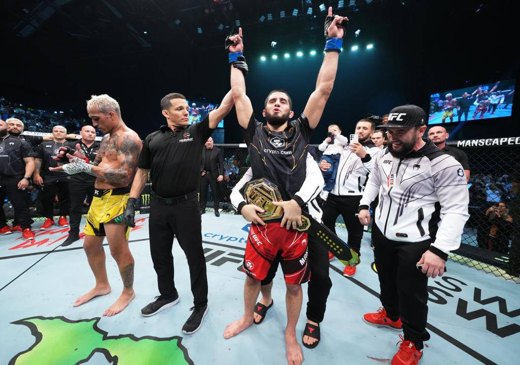 Islam Makhachev Winning Moment Background