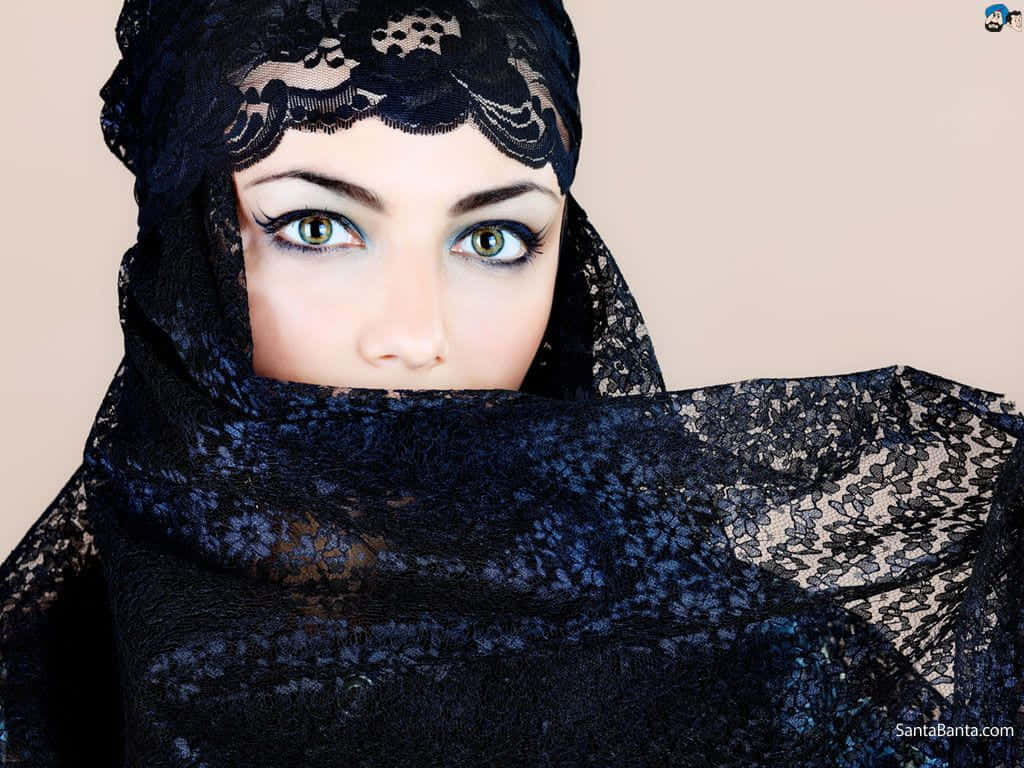 Islamic Girl Niqab Intrigued Background