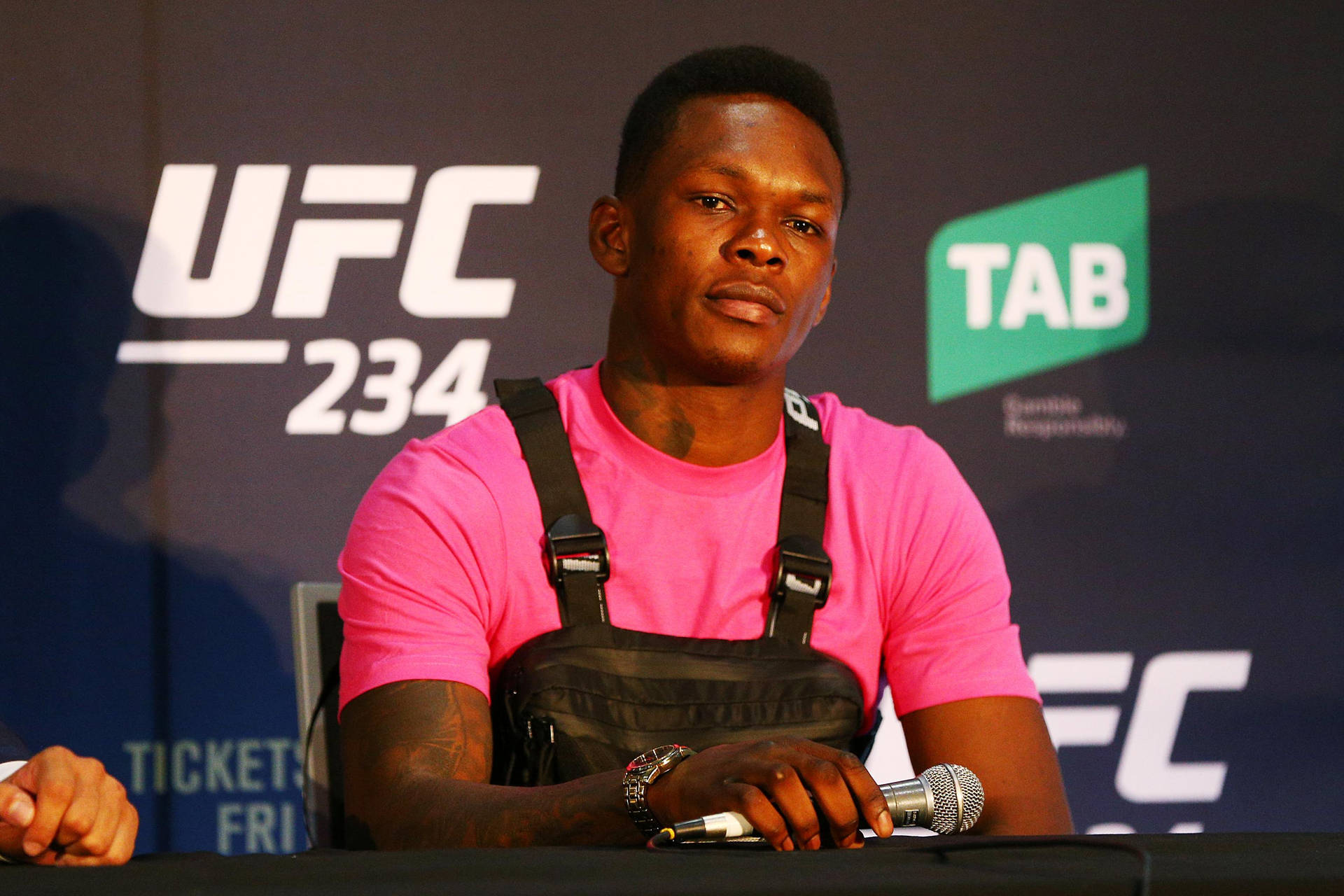 Israel Adesanya In Press Conference Background