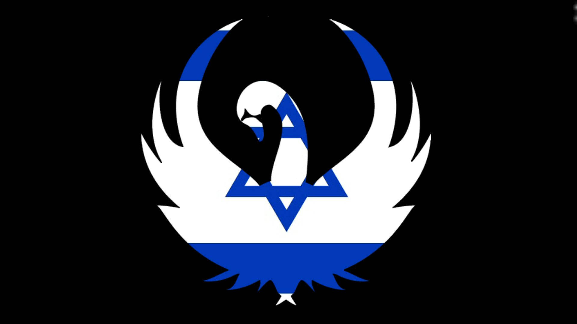 Israel Flag Swan Art Background
