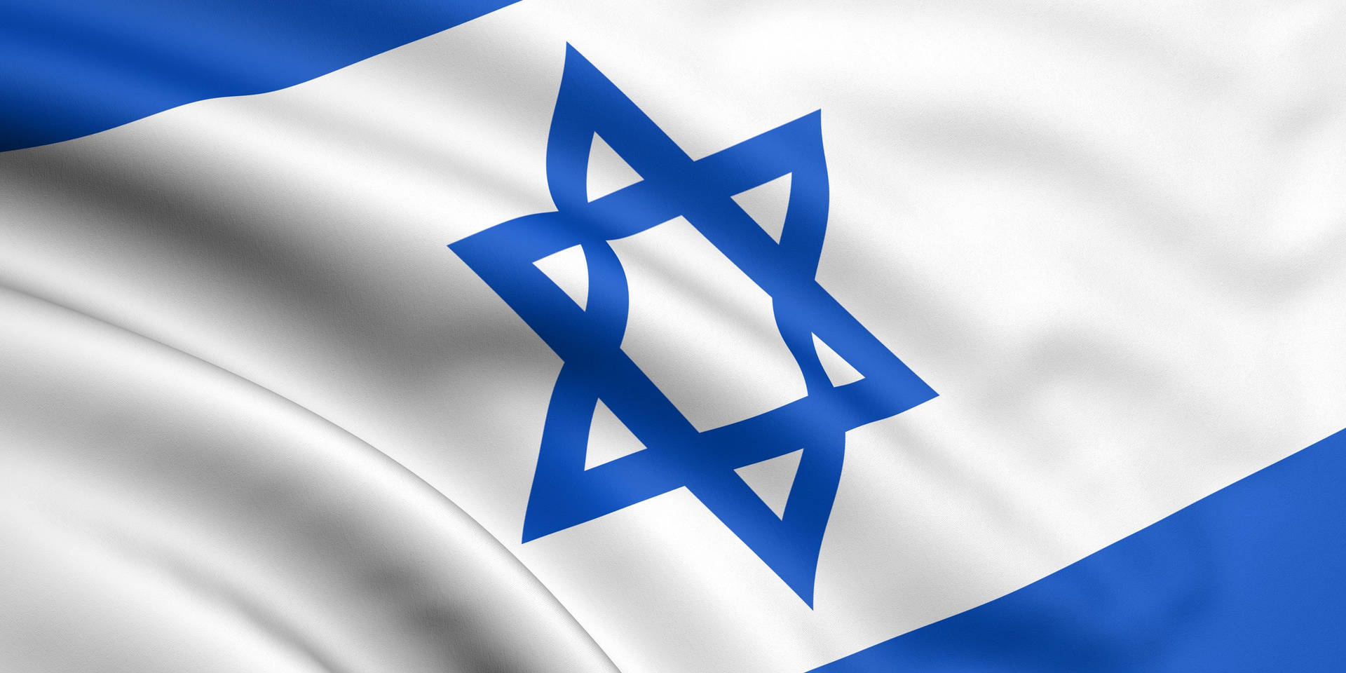 Israel Flag With Creases Background