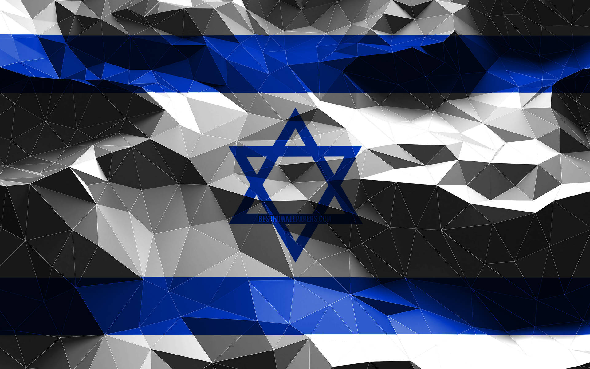 Israel Flag With Geometric Design Background