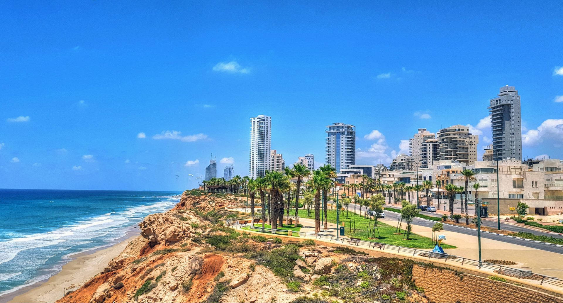 Israel Netanya City Beach Background