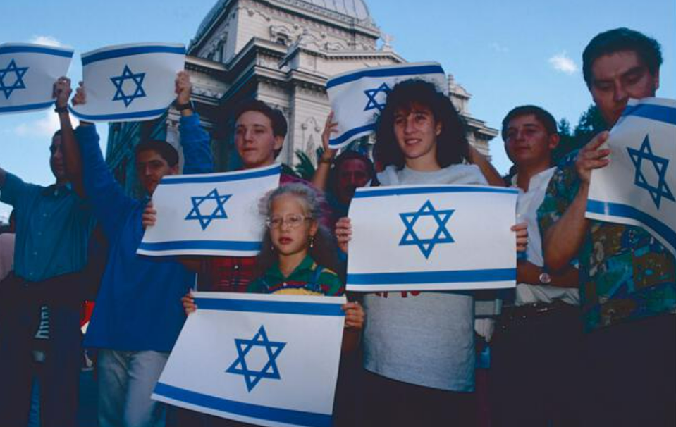 Israeli_ Flag_ Demonstration_ Group