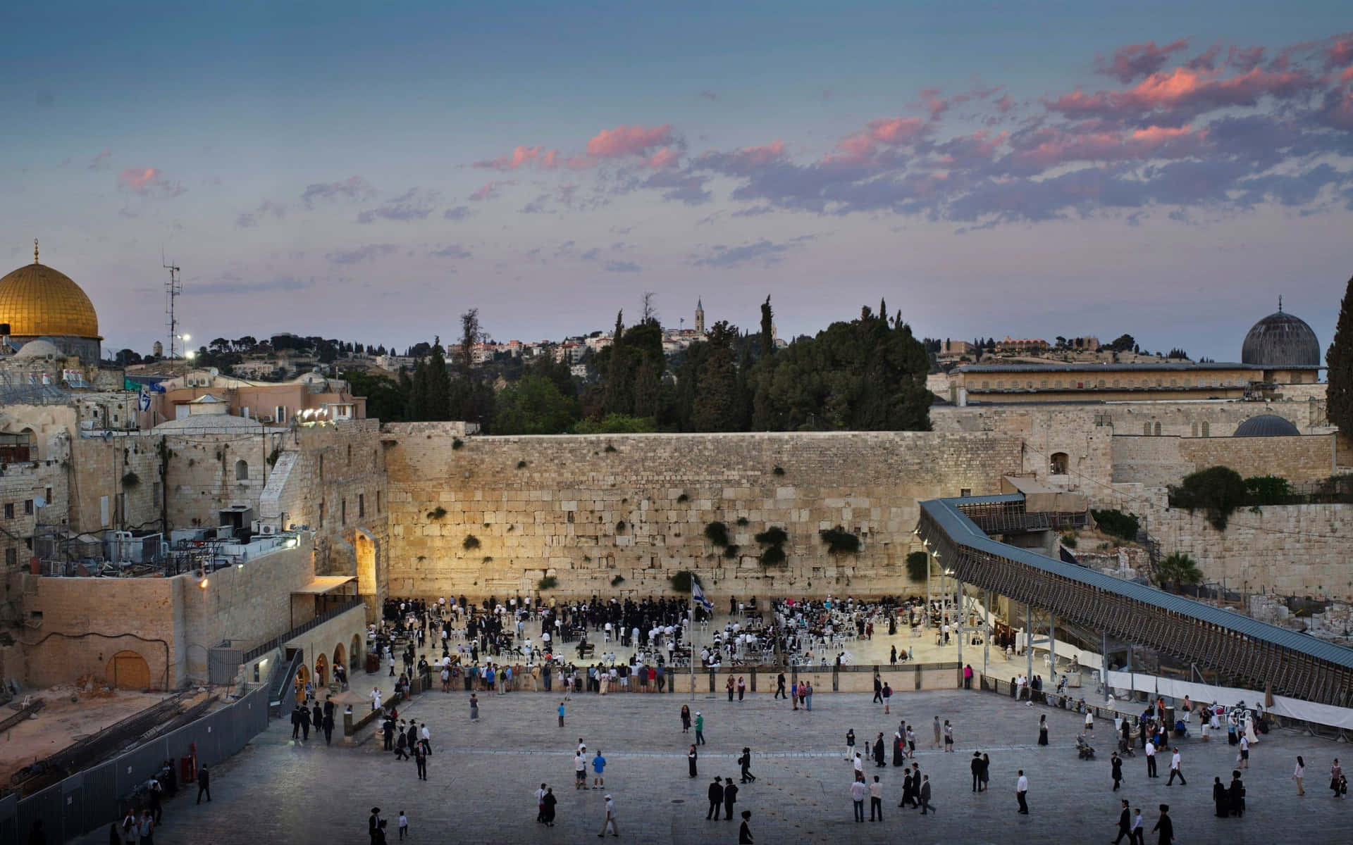 Israeli Tunnels Wailing Wall Background