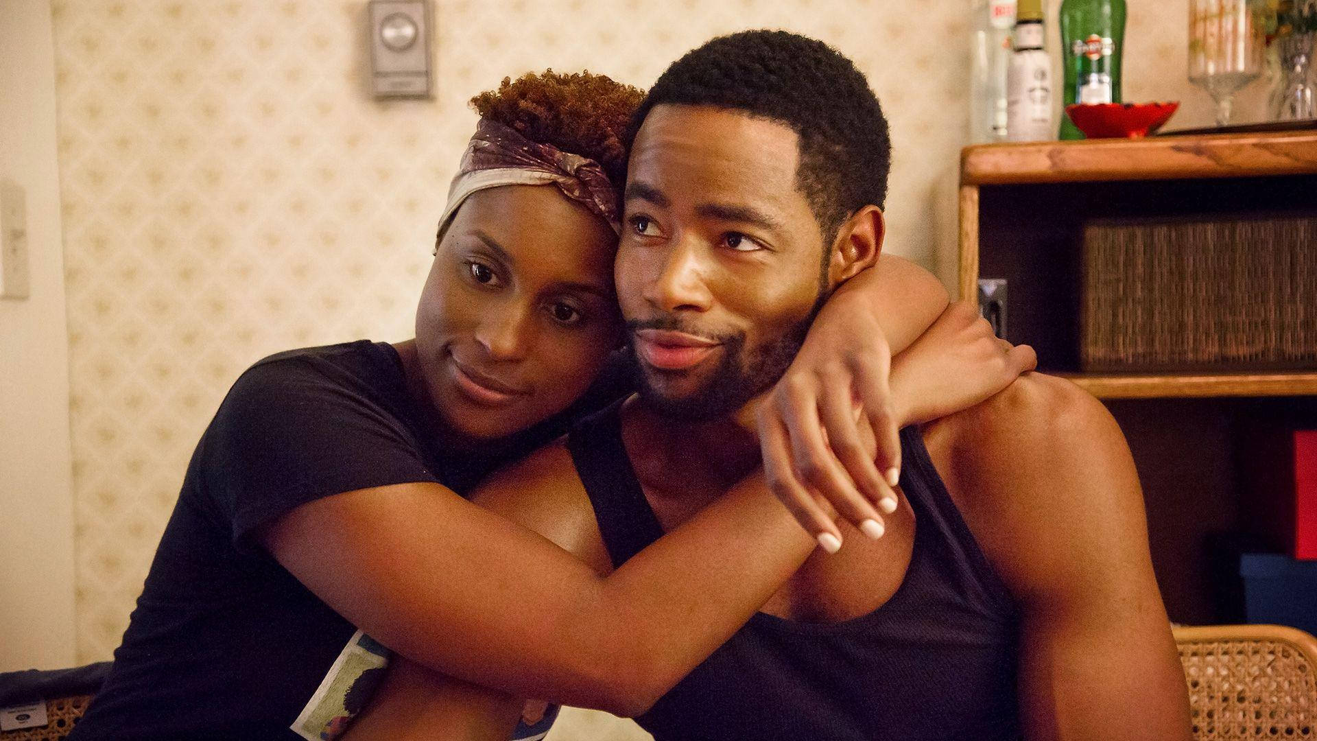 Issa Rae Hugging Jay Ellis Insecure