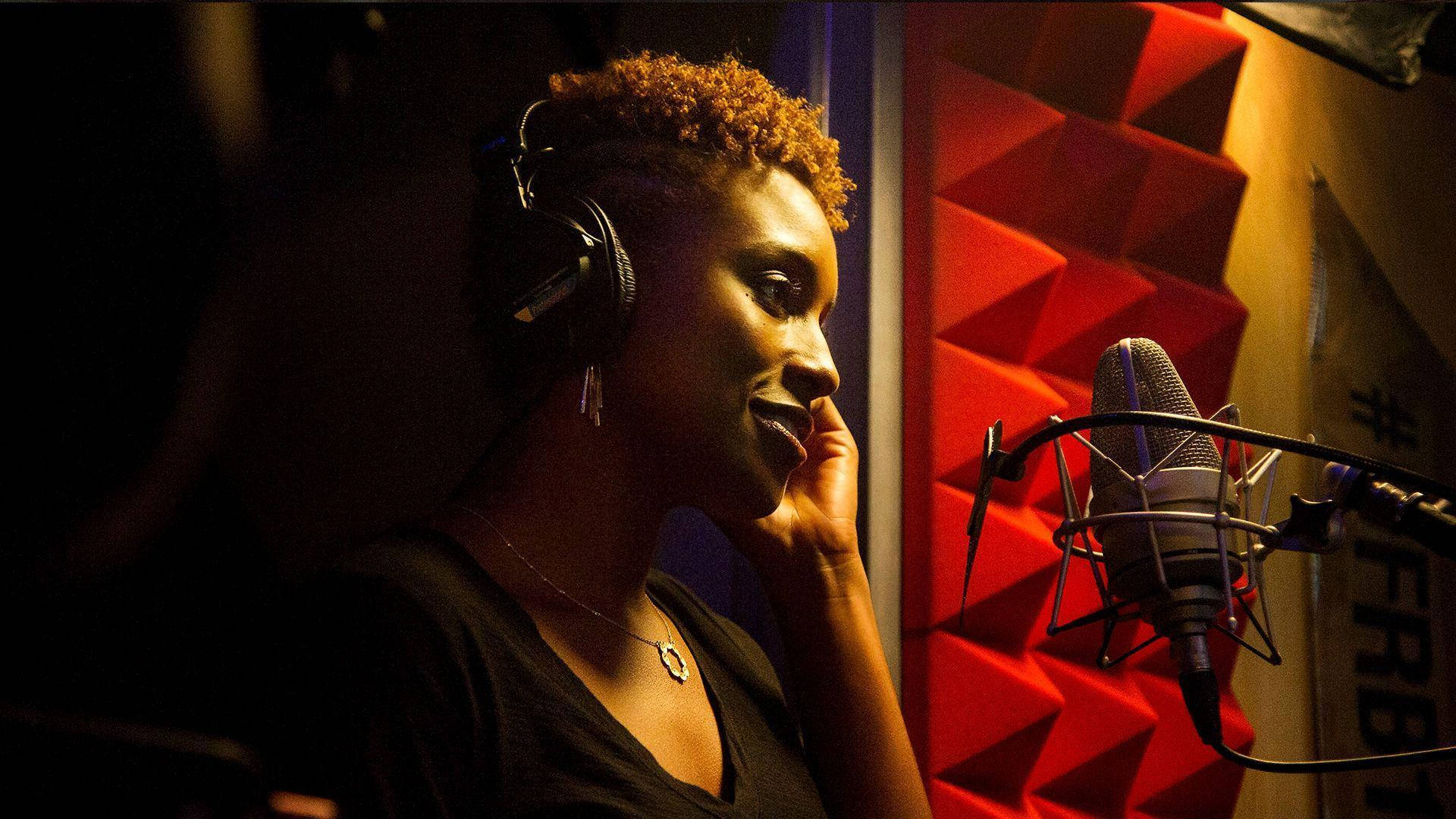 Issa Rae Recording Insecure Tv Show Background