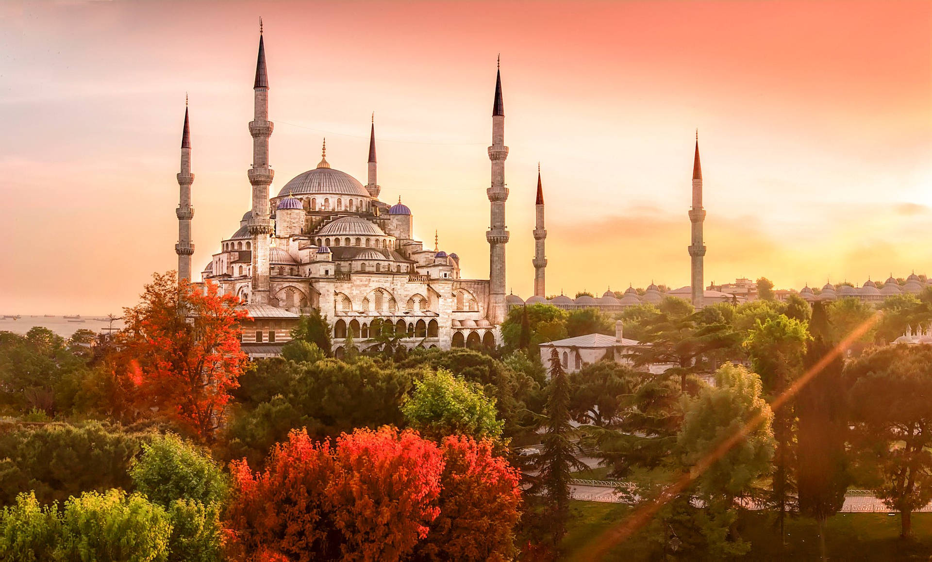 Istanbul's Famous Blue Mosque Aesthetic Background