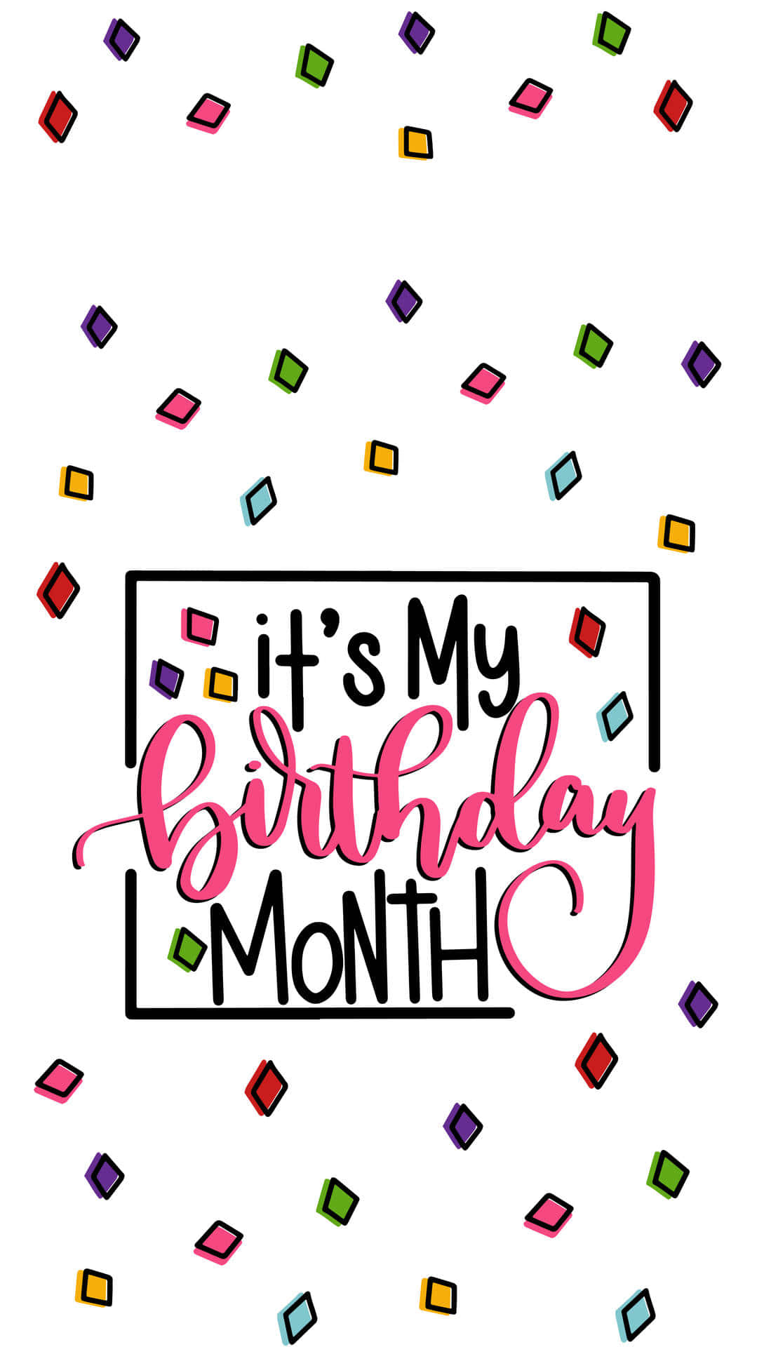 It Is My Birthday Month Cartoon Confetti Background