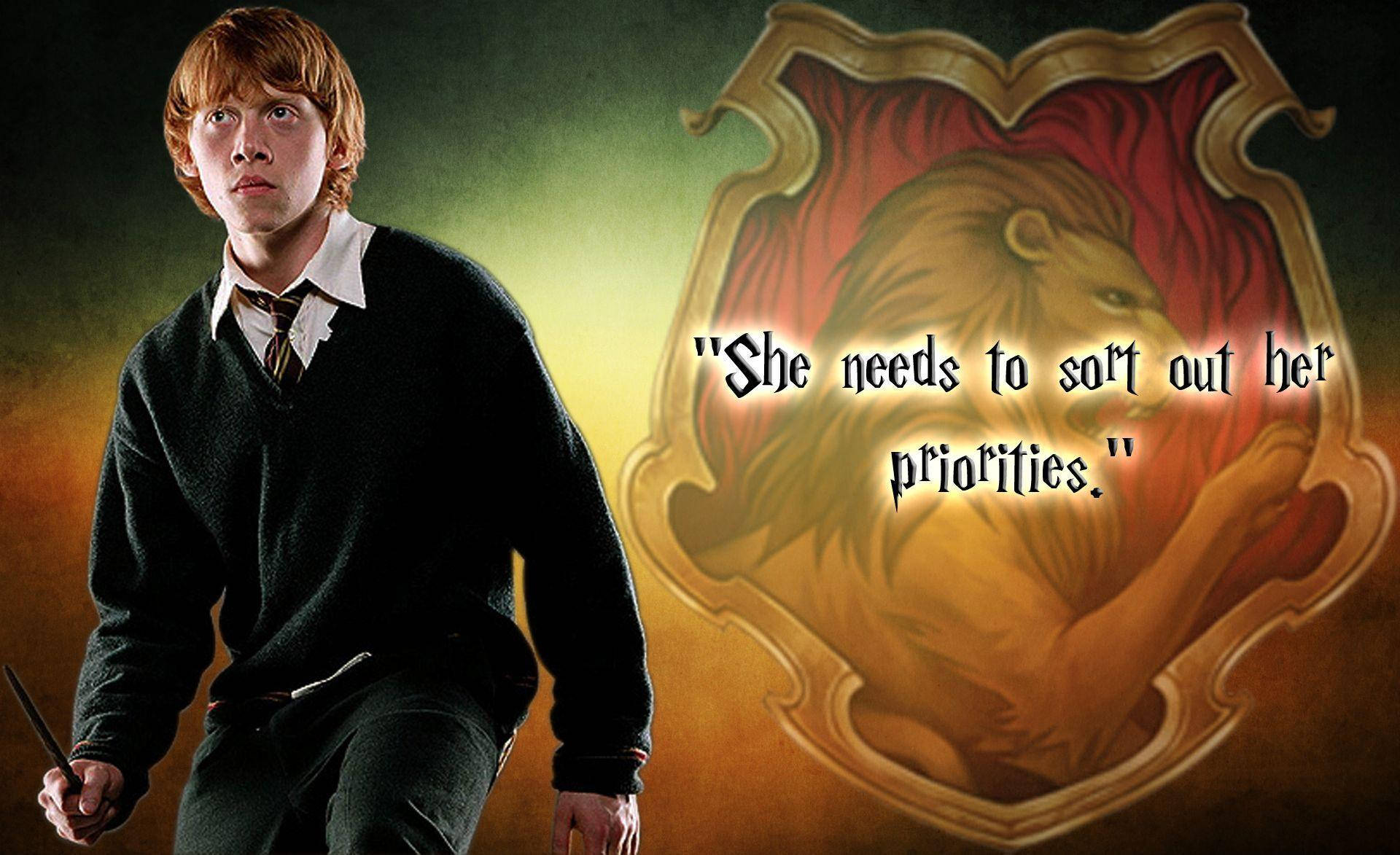 “it Matters Not What Someone Is Born, But Who They Grow To Be” Ron Weasley Background