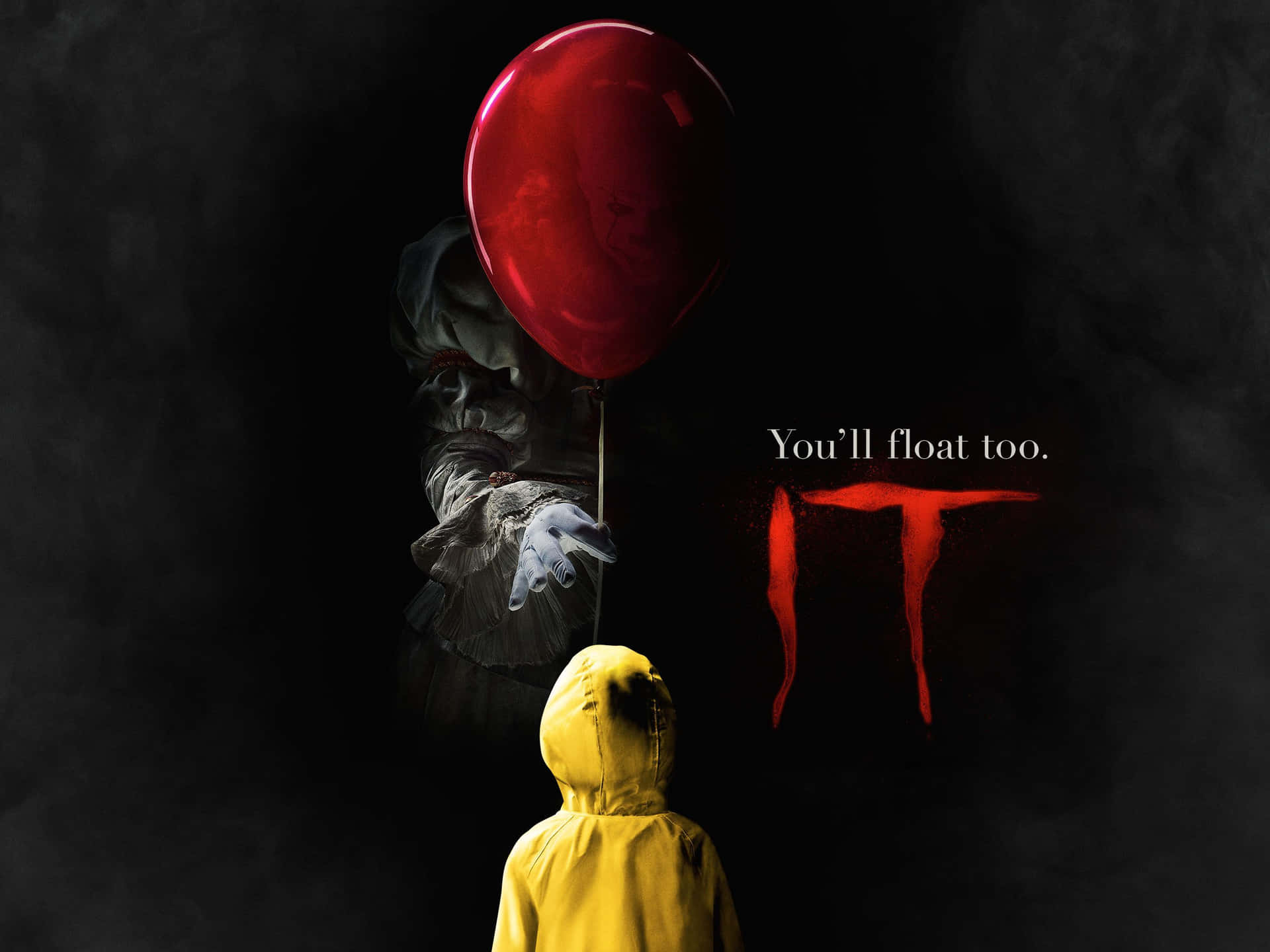 It Poster With A Child In Yellow And Red Background